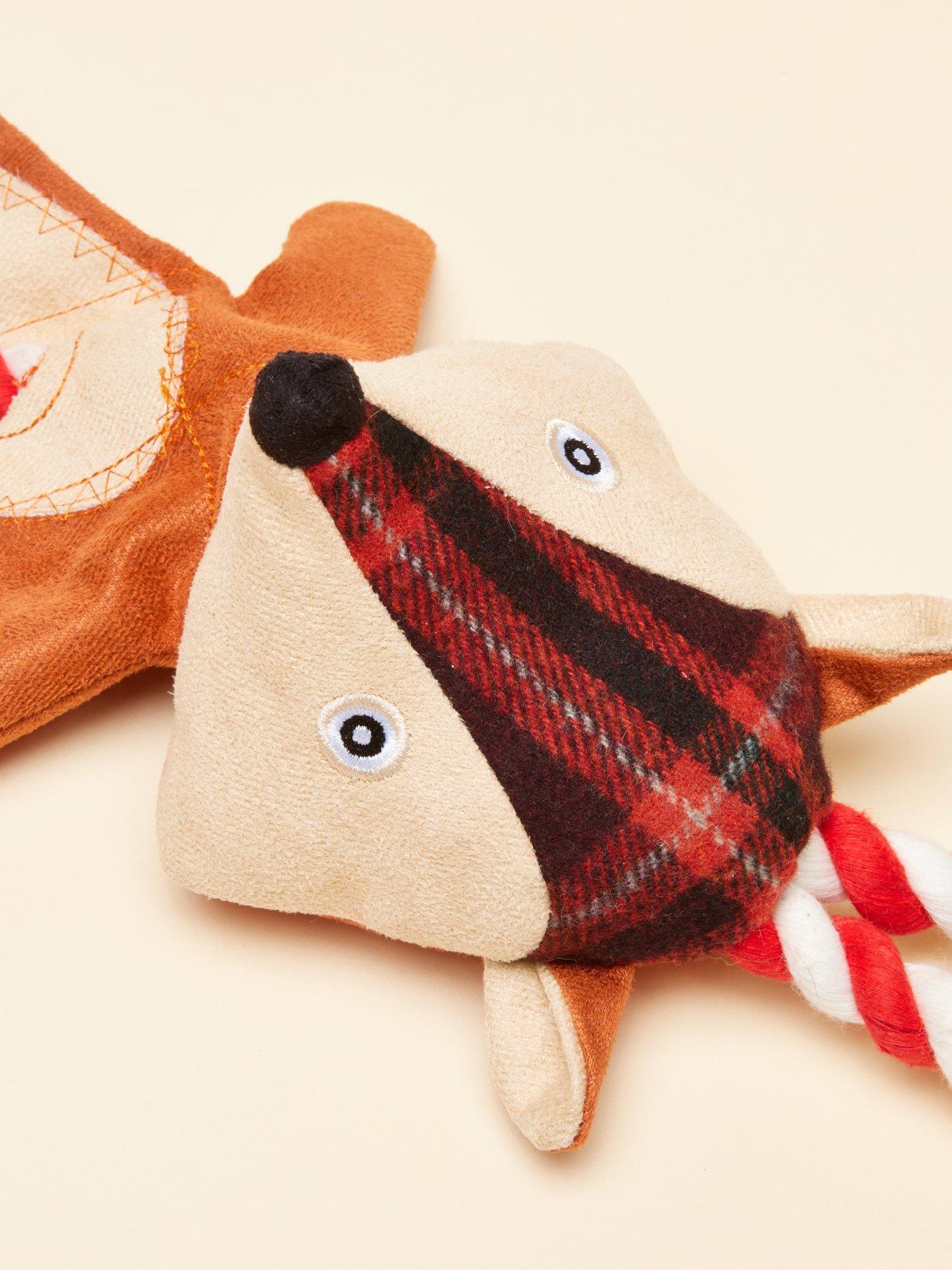  image of joules-rope-heritage-tweed-fox-toy