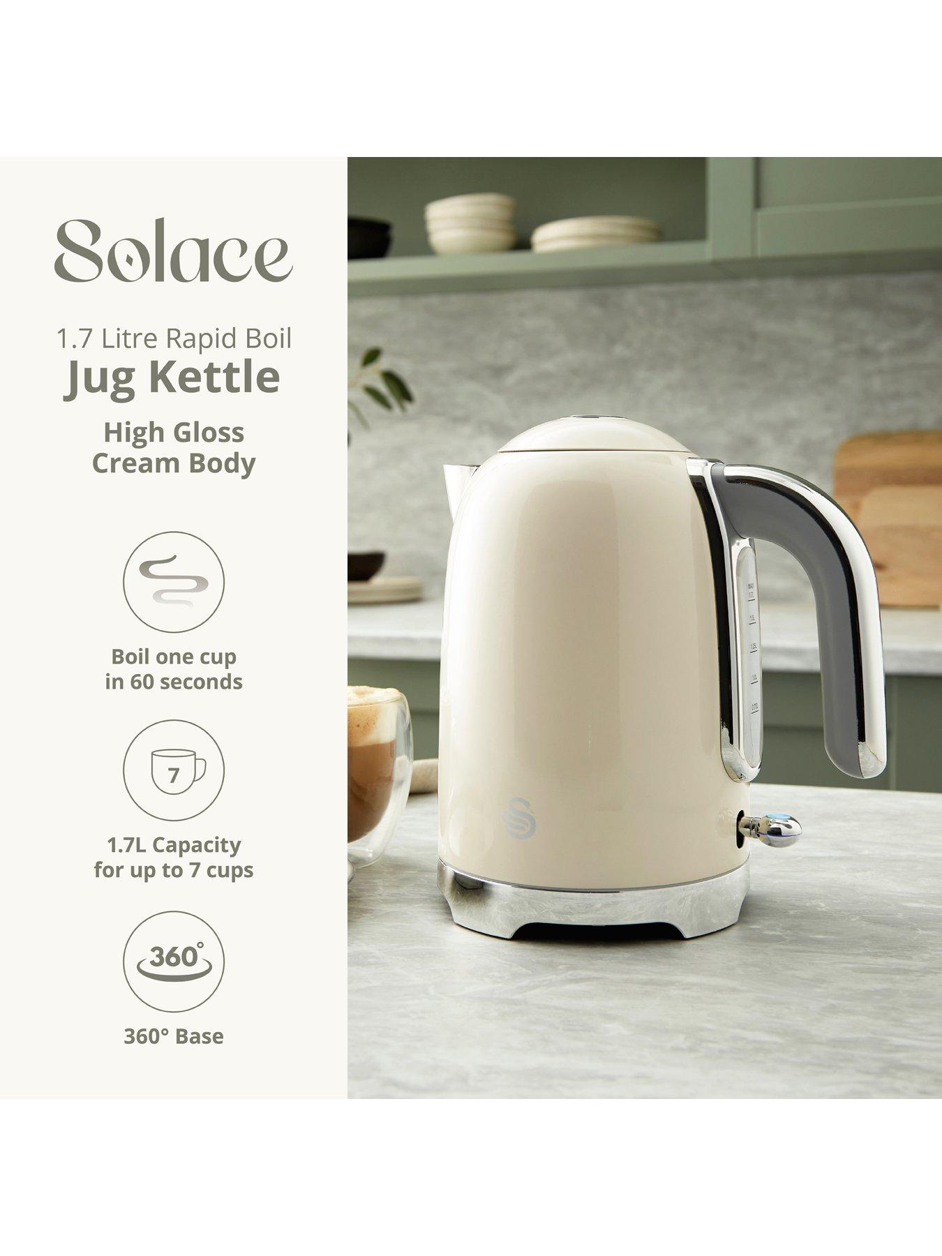  image of swan-solace-17l-jug-kettle-cream-fast-boil-17-litres-360-degree-base