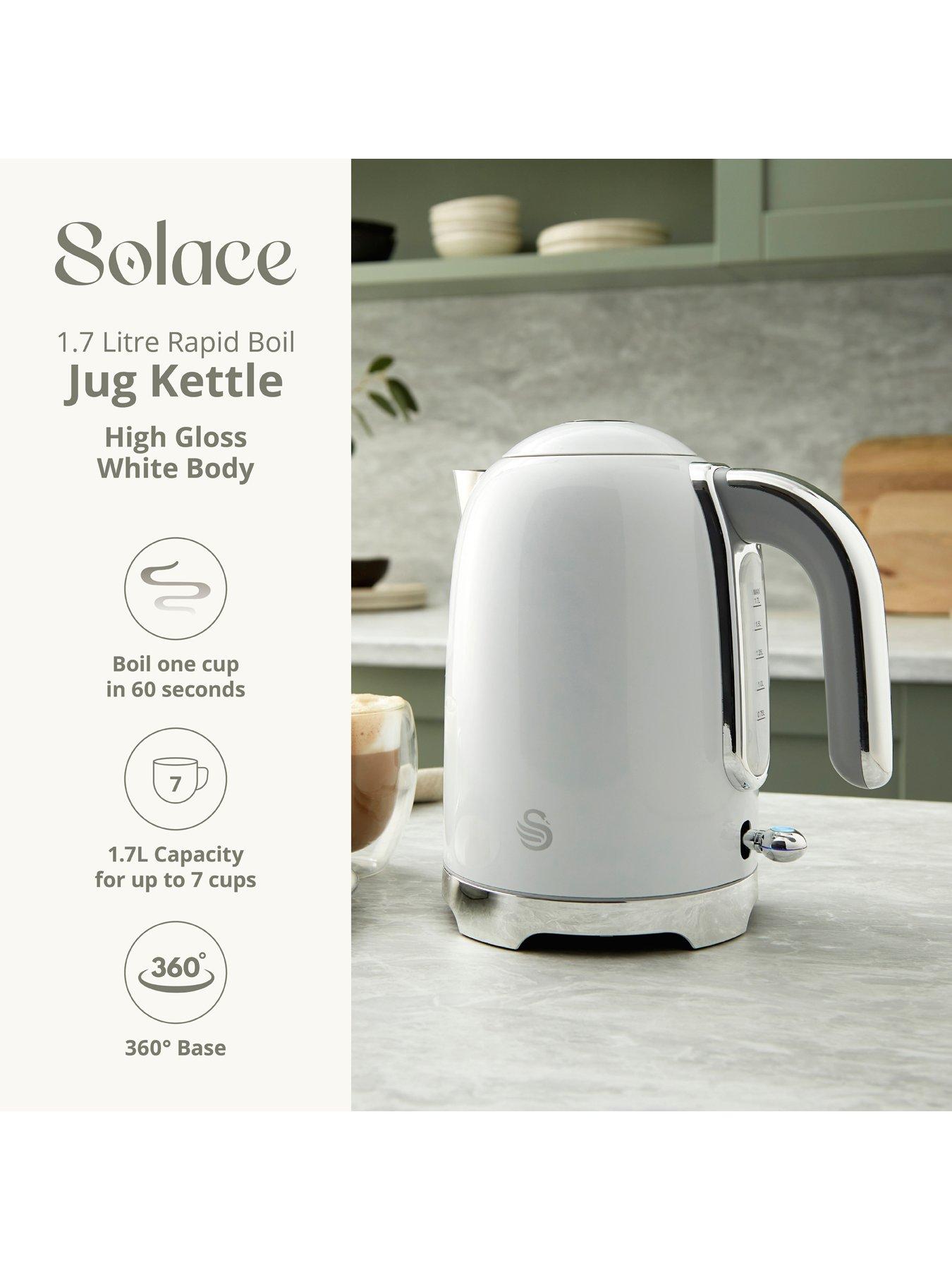 Image 2 of 7 of Swan Solace 1.7L Jug Kettle White,Fast boil, 1.7 Litre, 360-degree base