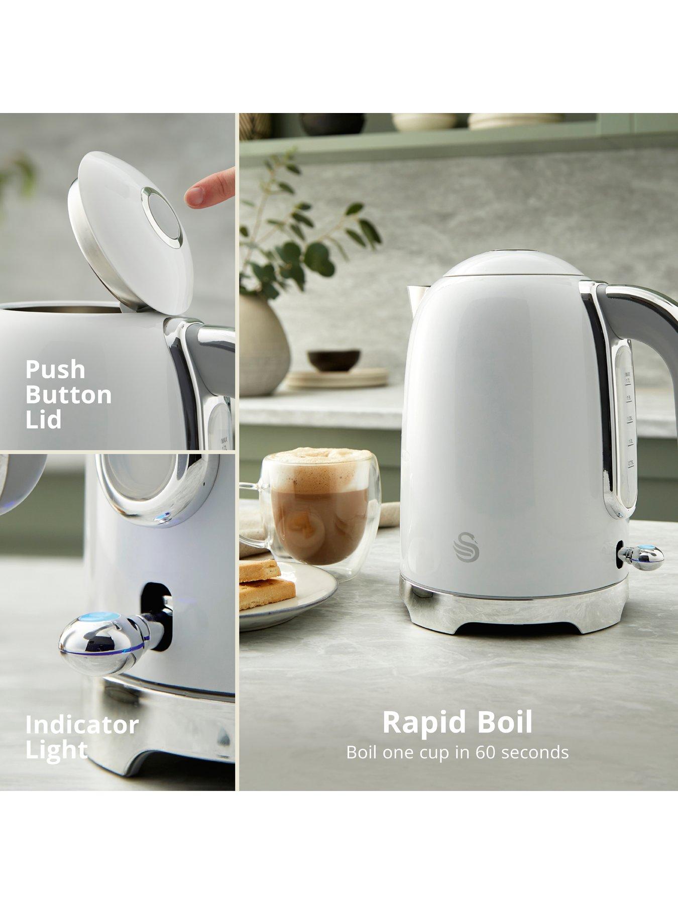 Image 3 of 7 of Swan Solace 1.7L Jug Kettle White,Fast boil, 1.7 Litre, 360-degree base