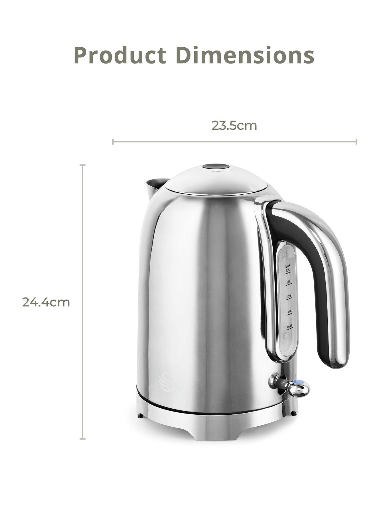  image of swan-solace-17l-jug-kettle-stainless-steel-fast-boil-17-litre-360-degree-base