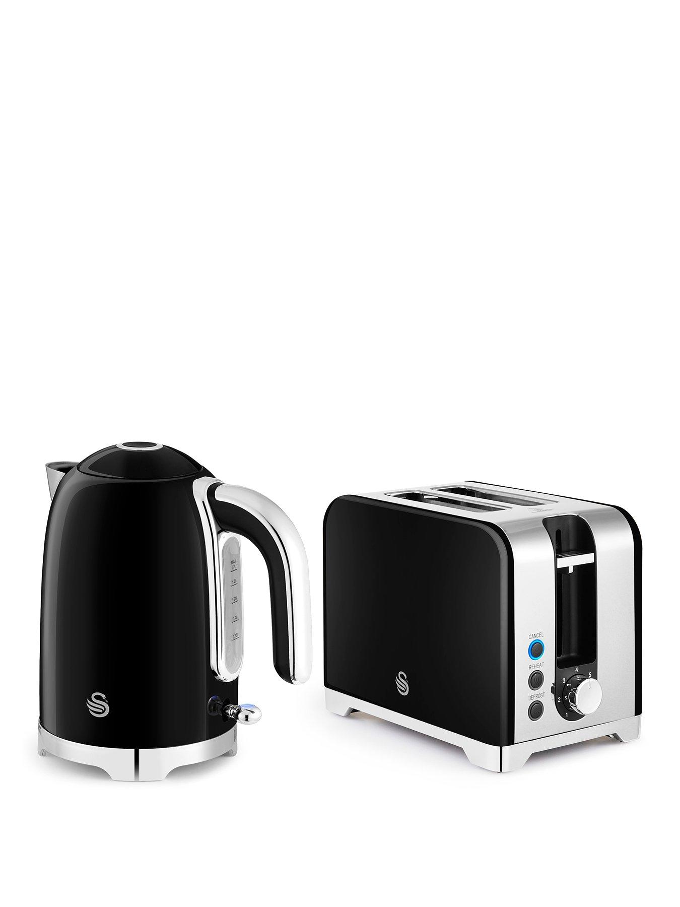 Swan Solace 2 Slice Toaster  &  Kettle Bundle Black