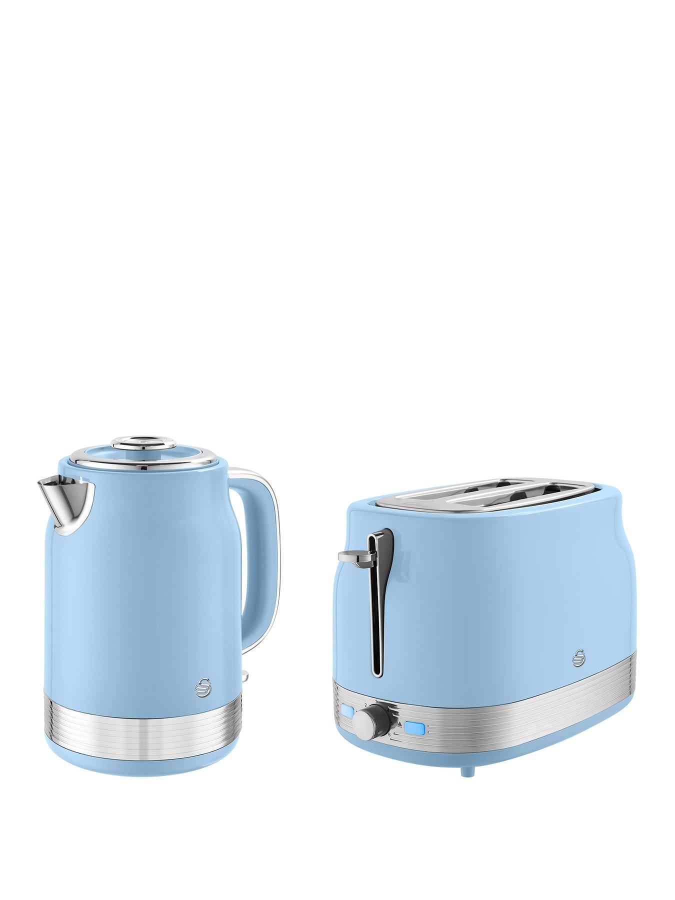 Swan Retro Revive, 2 Slice Toaster  &  Kettle Bundle - Blue