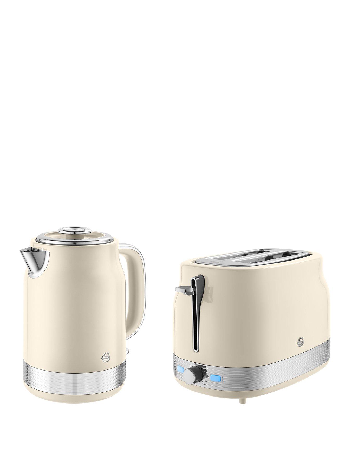 Swan Retro Revive 2 Slice Toaster  &  Kettle Bundle - Cream