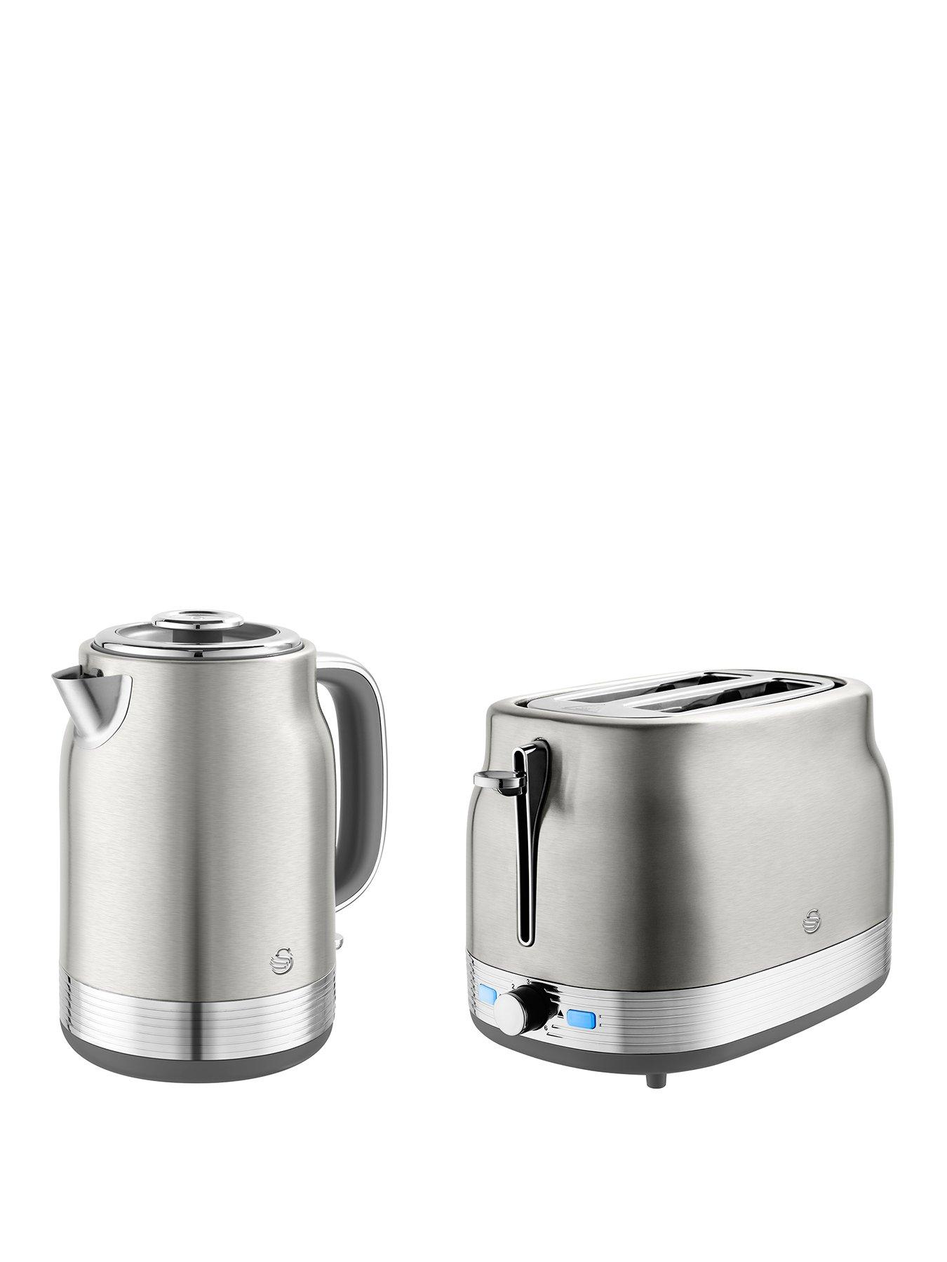  image of swan-retro-revivenbsp2-slice-toaster-amp-kettle-bundle--stainless-steel