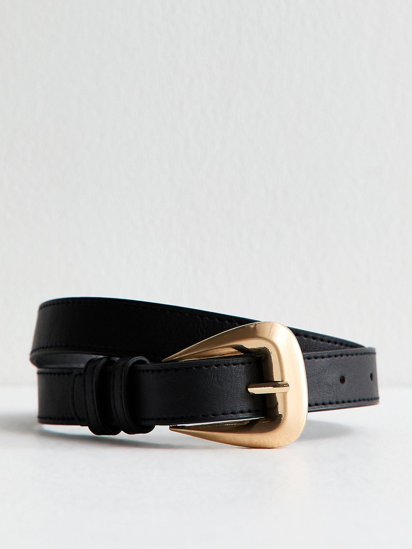 new-look-faux-leather-large-buckle-belt-black
