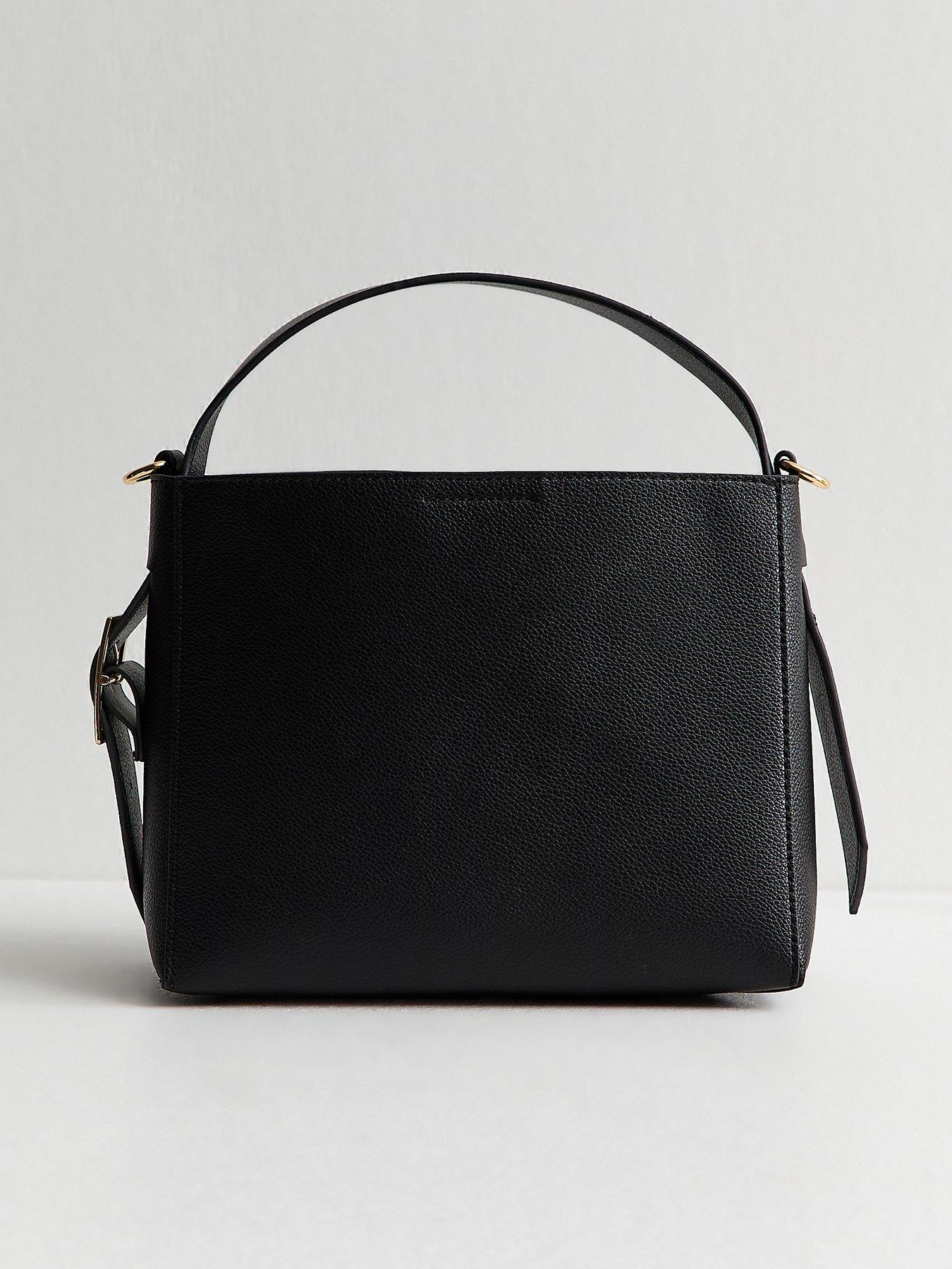 New Look Black Faux Leather Mini Bucket Bag