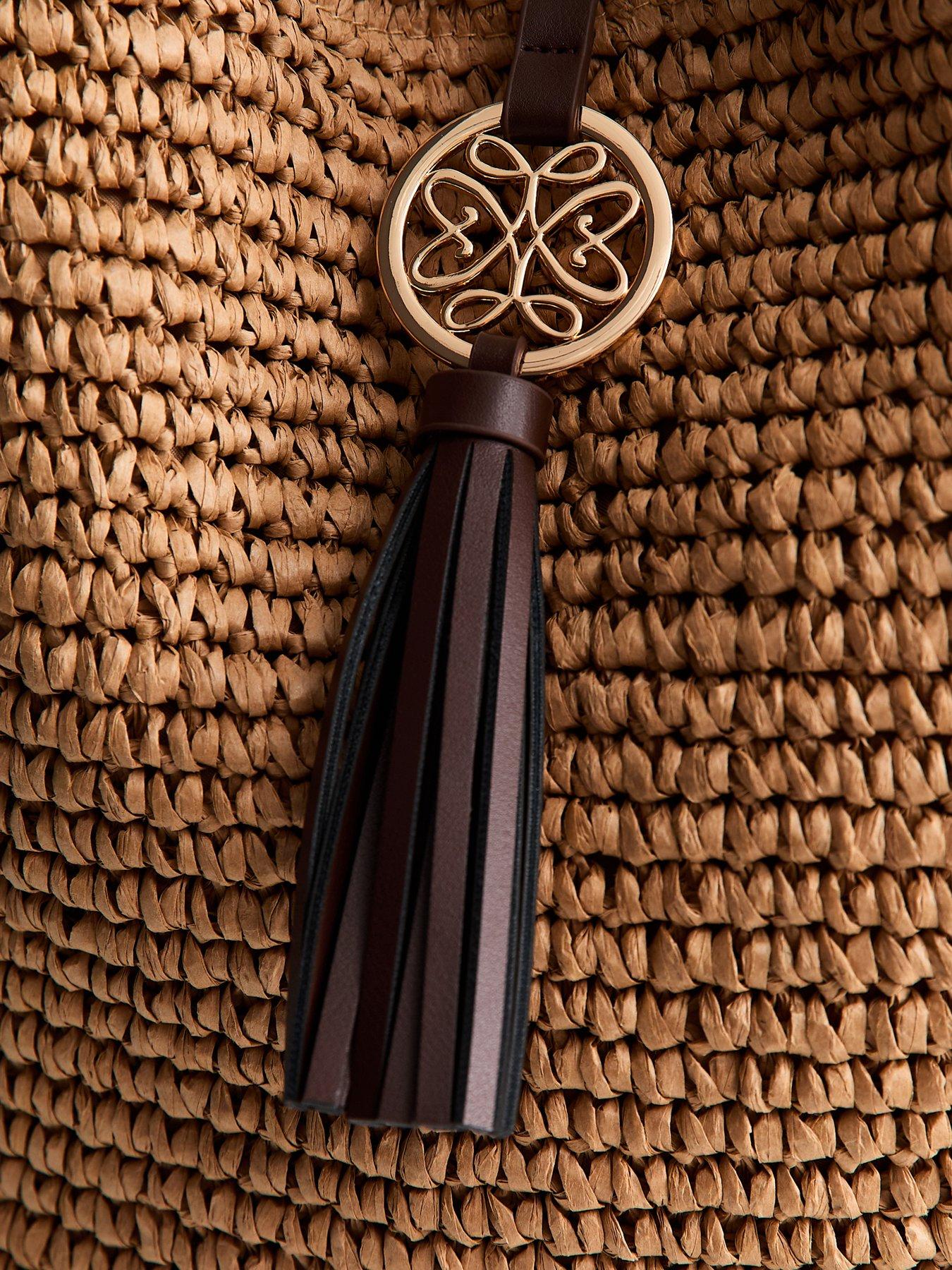  image of new-look-woven-plaited-handle-bag-stone