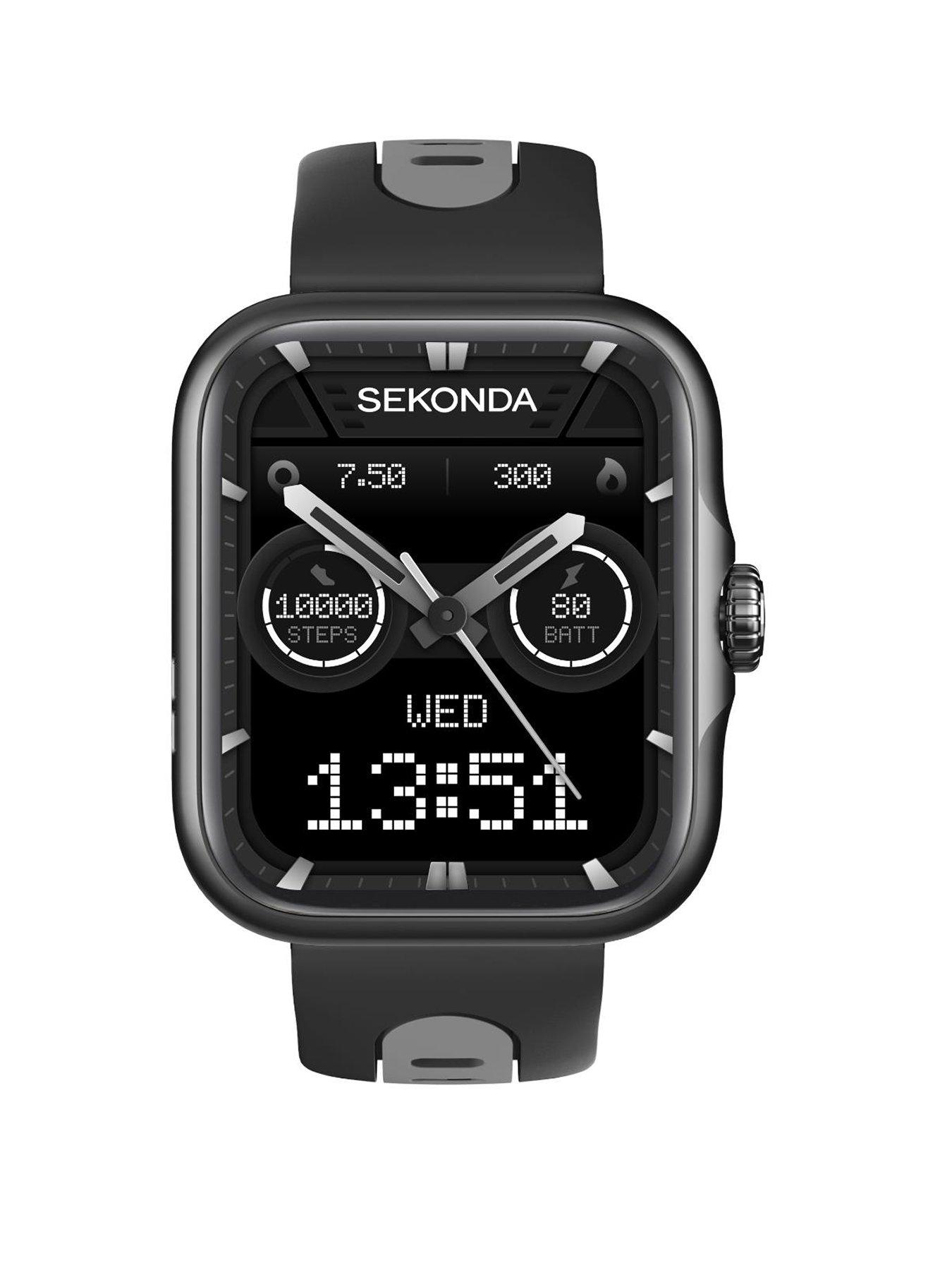 Sekonda Womens Motion Pro Black  &  Grey Silicone Bracelet with AMOLED Dial Smartwatch