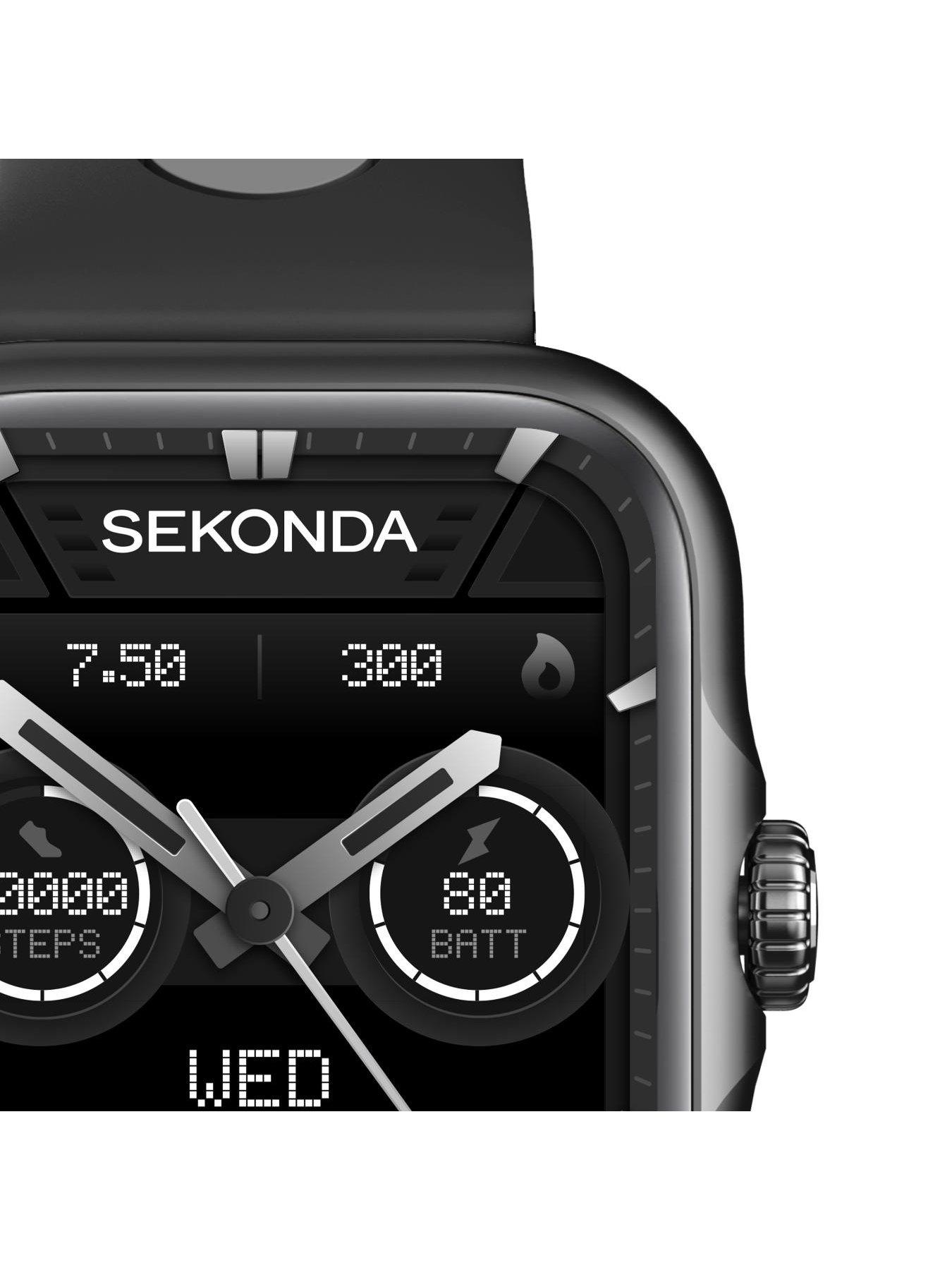 Image 2 of 7 of Sekonda Womens Motion Pro Black &amp; Grey Silicone Bracelet with AMOLED Dial Smartwatch