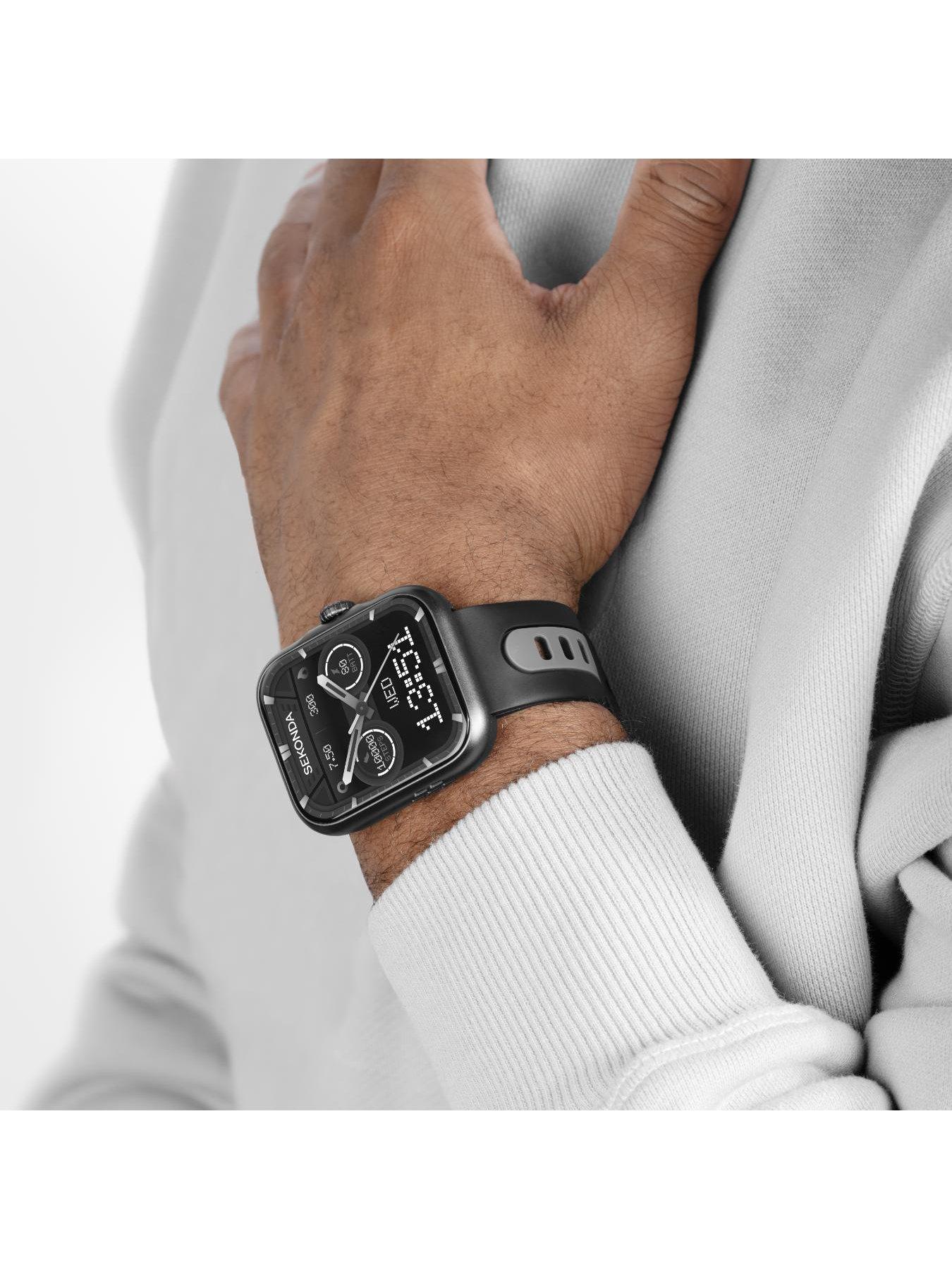 Image 3 of 7 of Sekonda Womens Motion Pro Black &amp; Grey Silicone Bracelet with AMOLED Dial Smartwatch