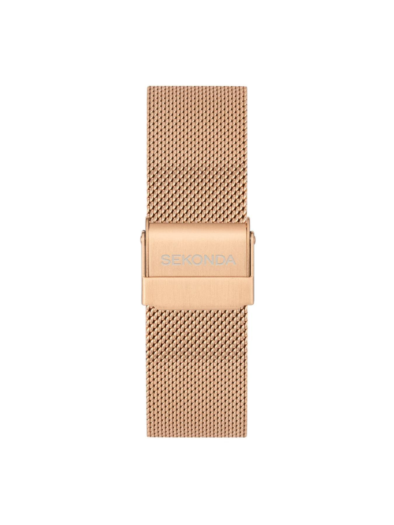  image of sekonda-womens-flex-plus-rose-gold-stainless-steel-bracelet-with-amoled-dial-smartwatch
