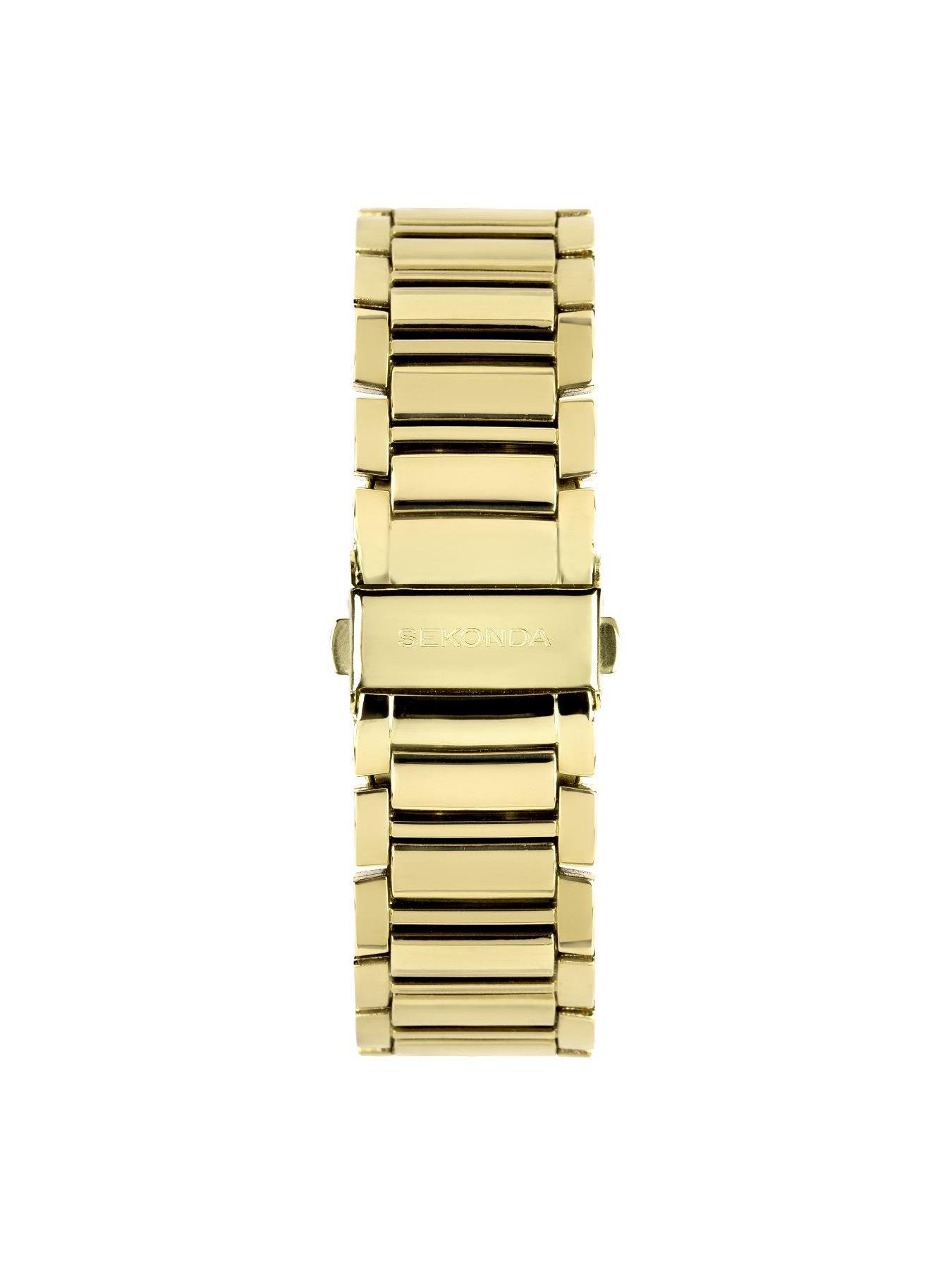  image of sekonda-mens-beaumont-gold-alloy-bracelet-with-white-dial-analogue-watch