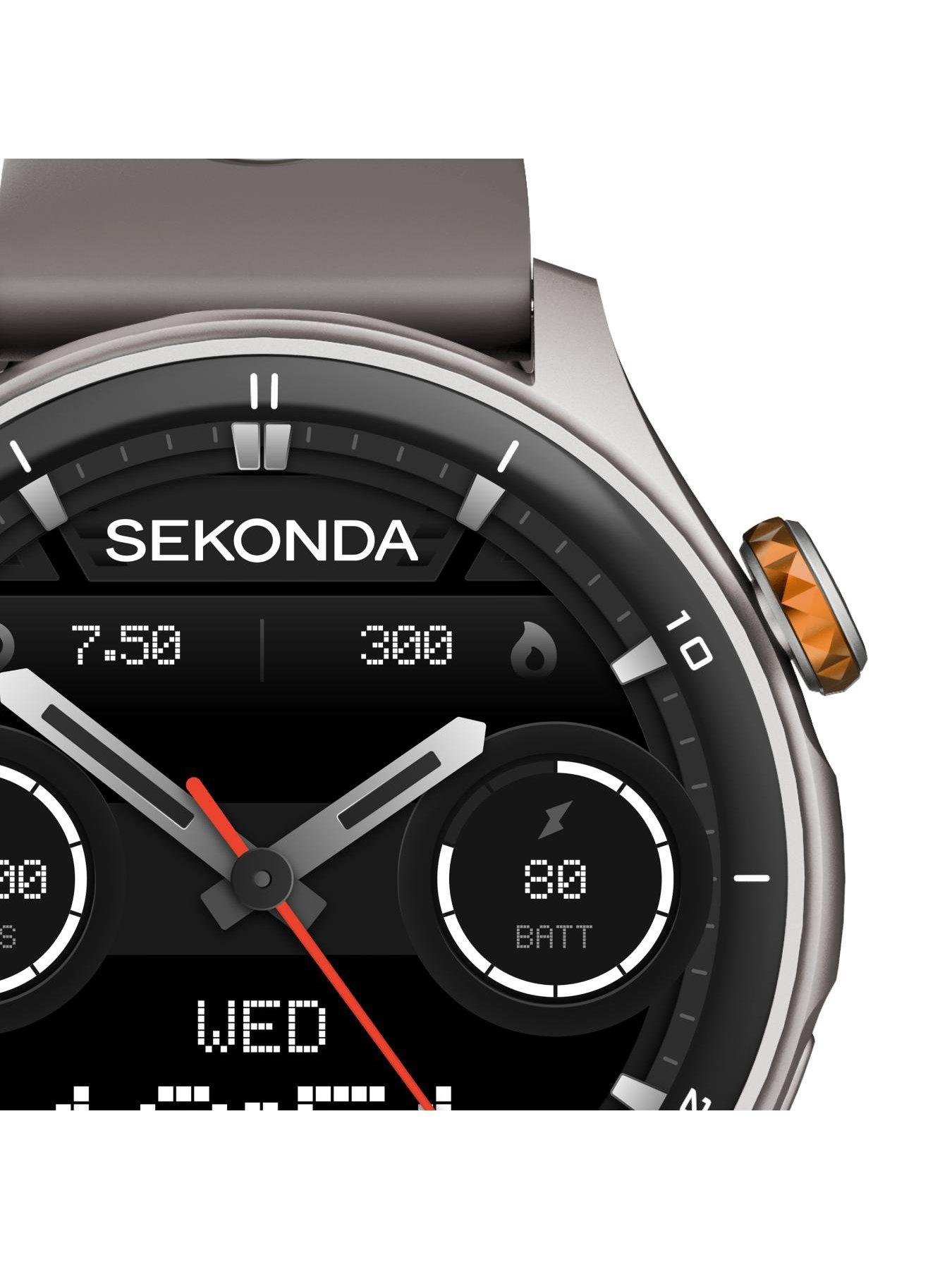  image of sekonda-mens-active-pro-grey-silicone-bracelet-with-amoled-dial-smartwatch