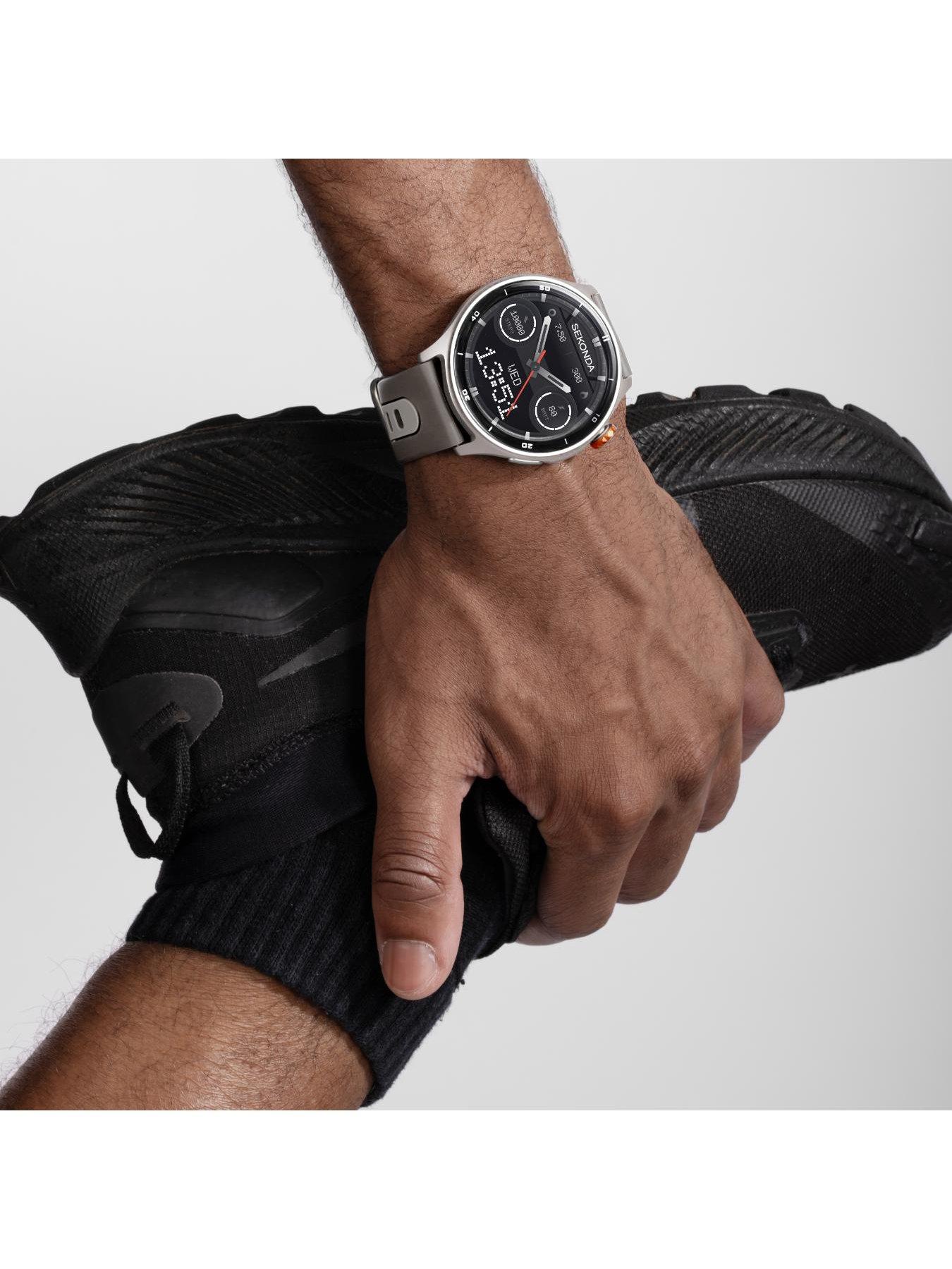  image of sekonda-mens-active-pro-grey-silicone-bracelet-with-amoled-dial-smartwatch