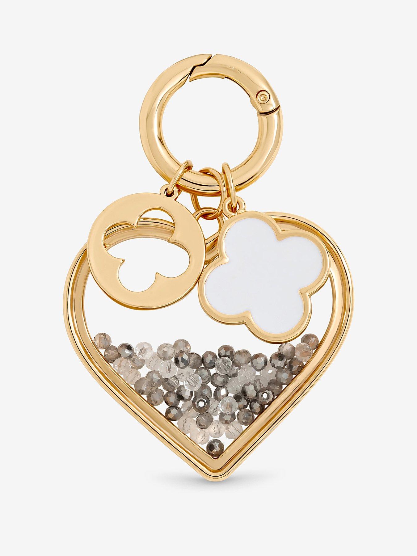 Image 1 of 3 of Mood Gold Plated Heart and Clover Bag Charm
