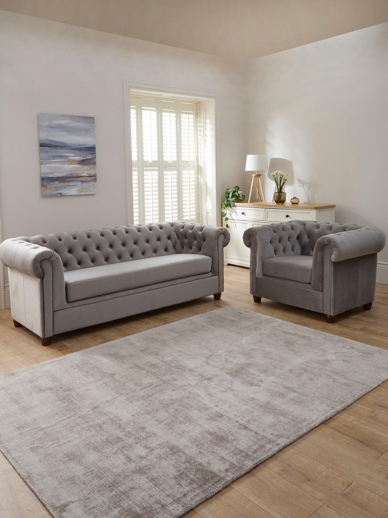 Image 1 of 6 of The Very Collection Chester Fabric 3 Seater Sofa + Armchair Set (Buy &amp; SAVE!)&nbsp;- FSC&reg; Certified
