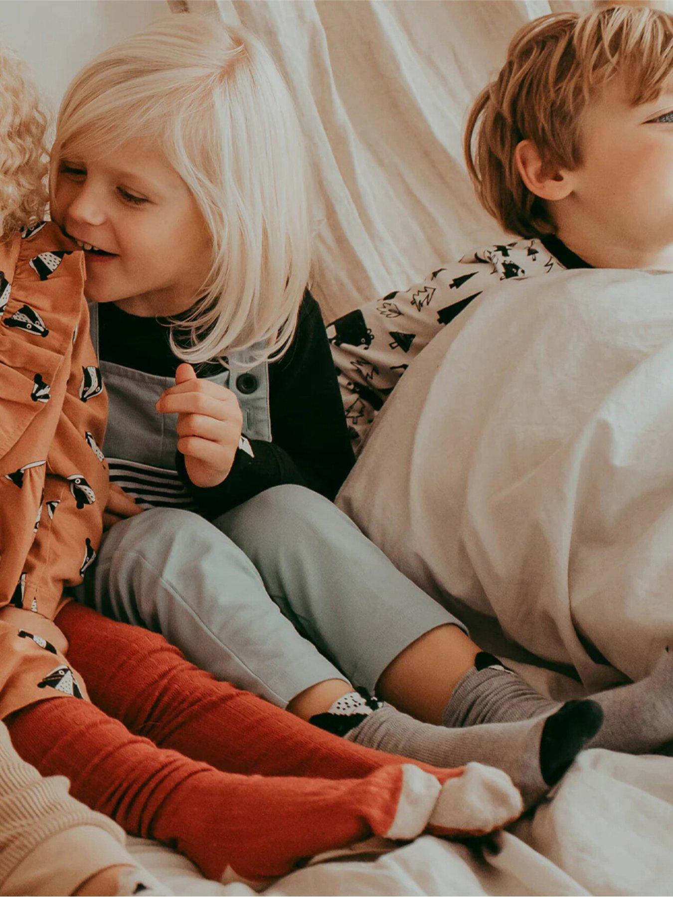 Image 2 of 2 of Turtledove London Kids Cotton Knee High Character Badger Socks - Grey