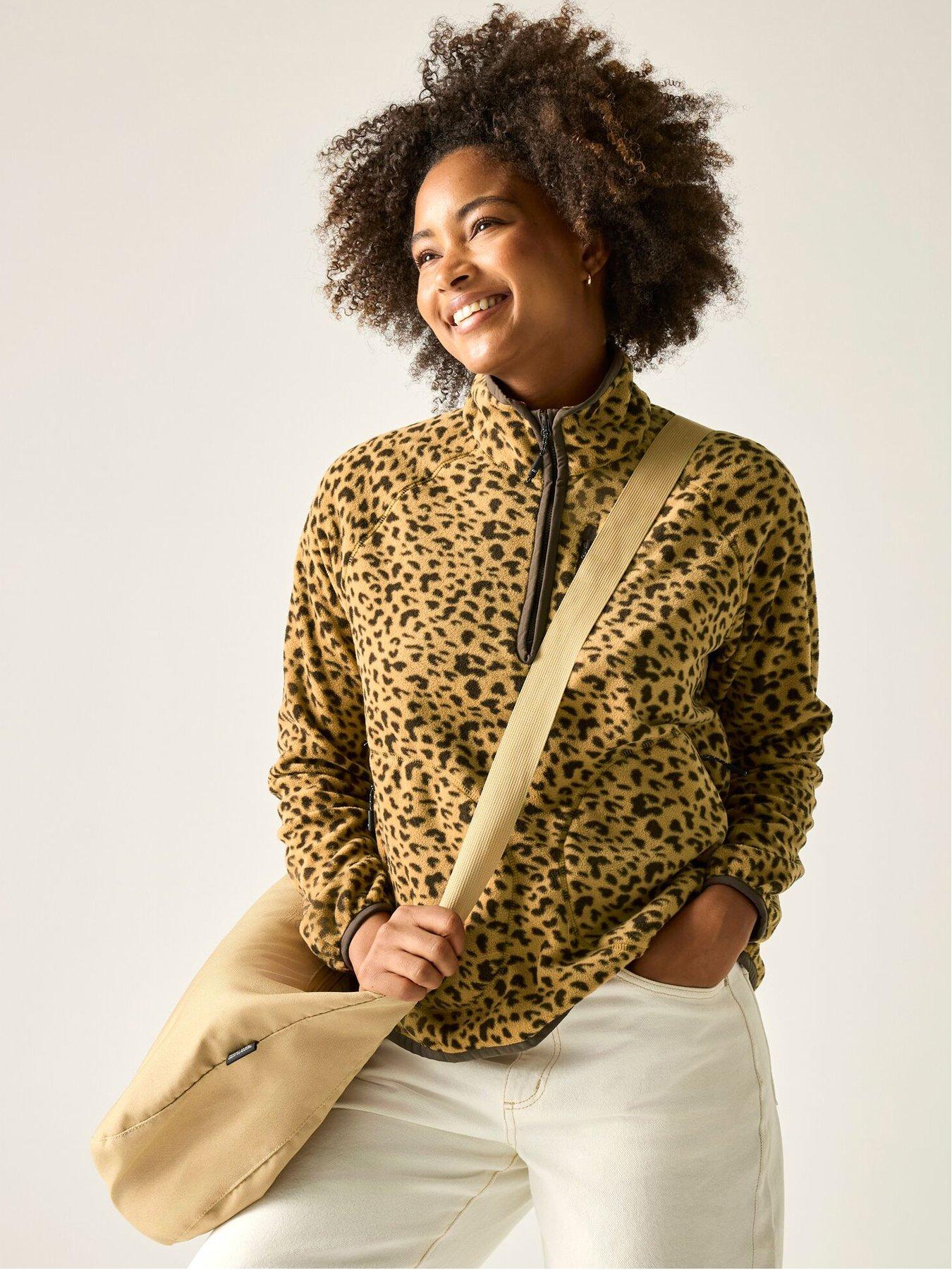 Regatta Womens Frankie 1/2 Zip Printed Fleece - Leopard Print