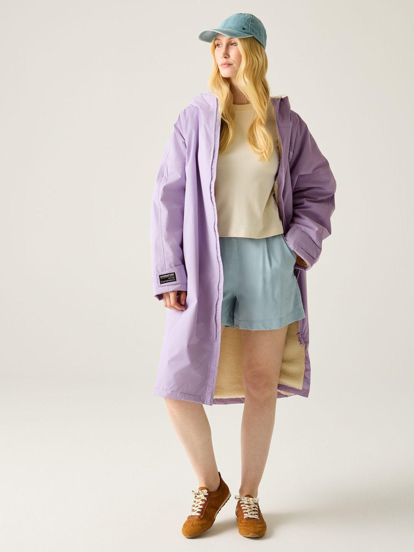 front image of regatta-womens-waterproof-robe-pink