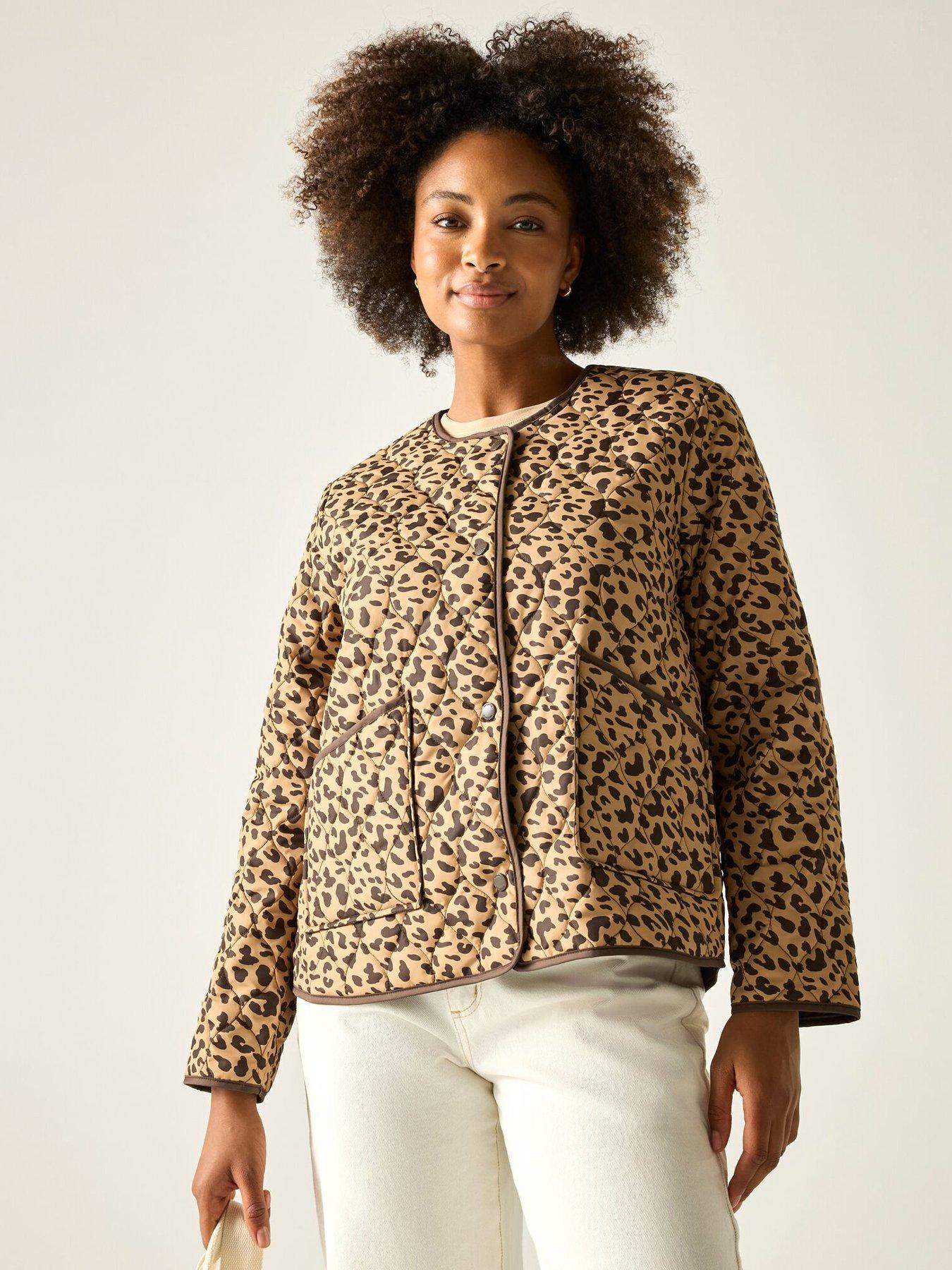Image 1 of 7 of Regatta Womens Mira Quilted Jacket - Leopard Print