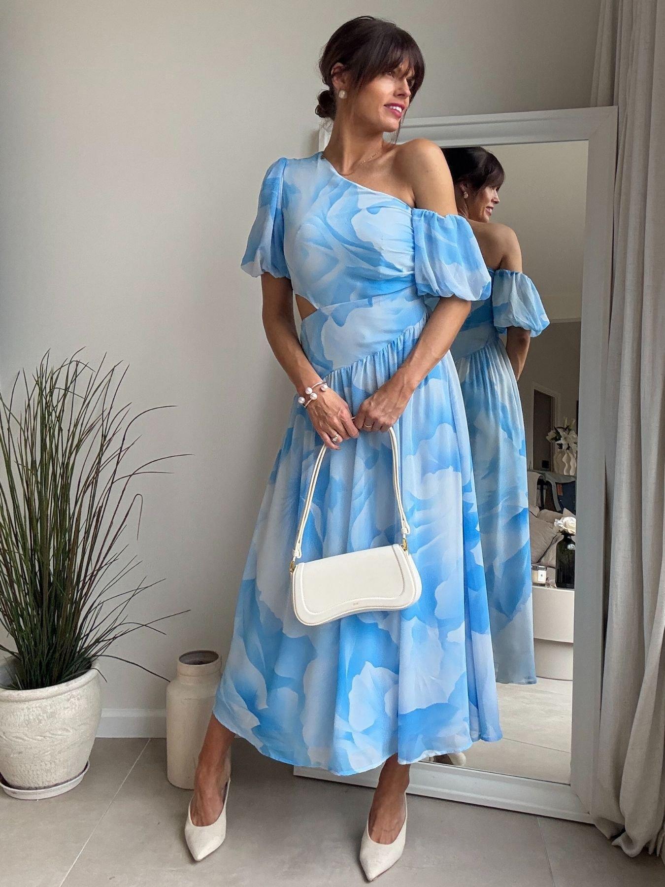 front image of style-cheat-assymetric-cutout-dress