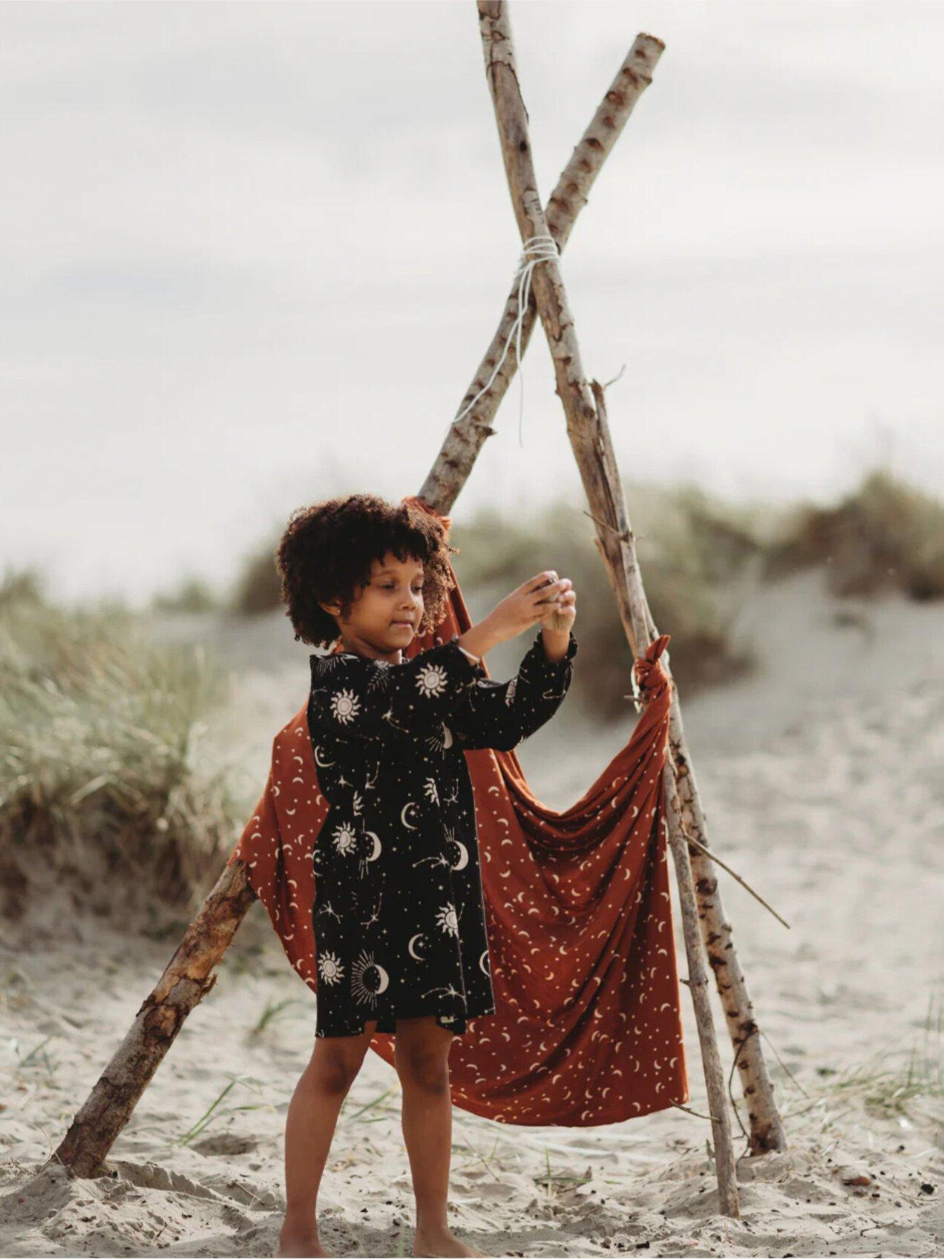 Turtledove London Girls Cotton Astrology Dress - Black