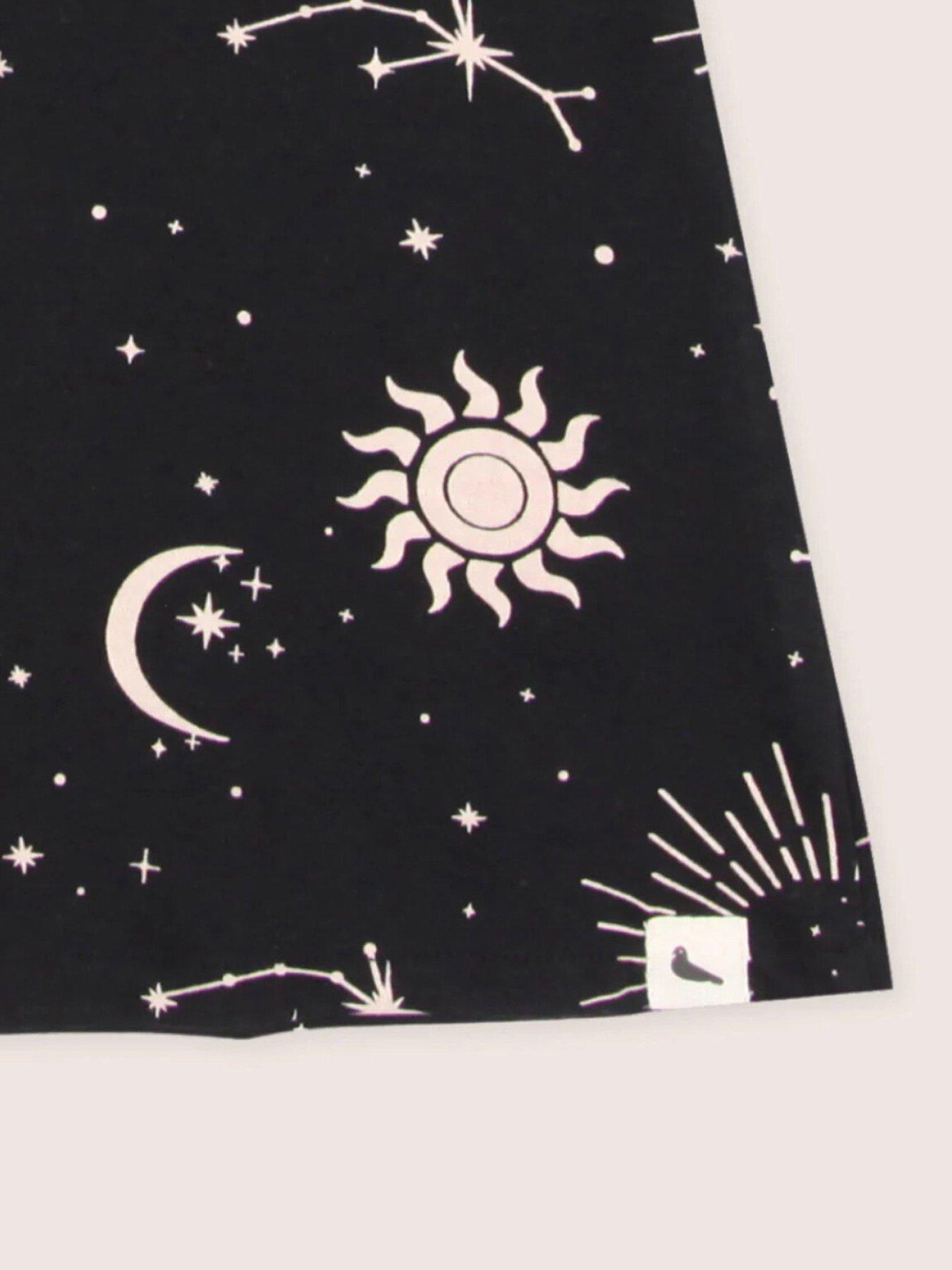 Image 3 of 4 of Turtledove London Girls Cotton Astrology Dress - Black