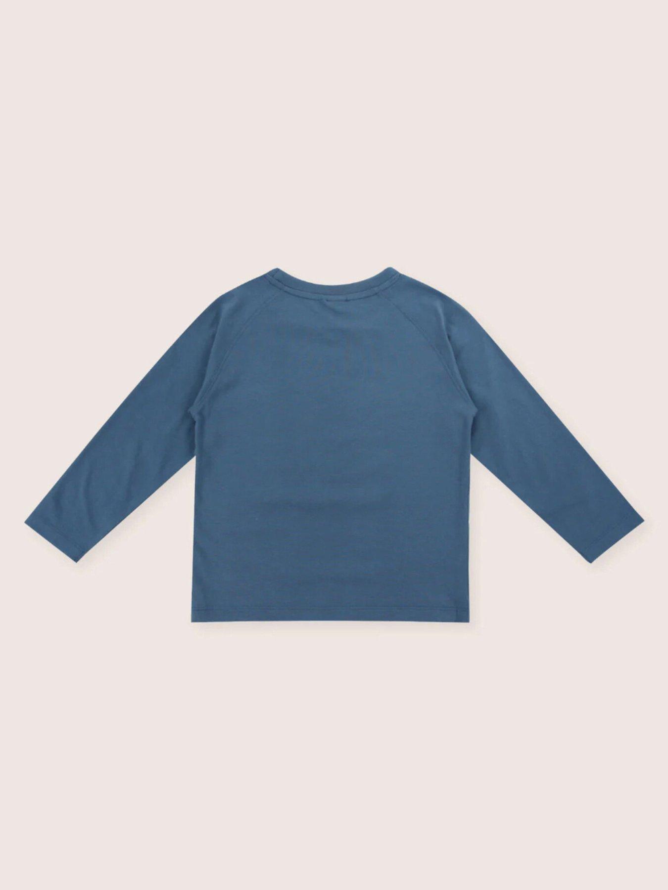  image of turtledove-london-kids-cotton-bear-character-top-blue
