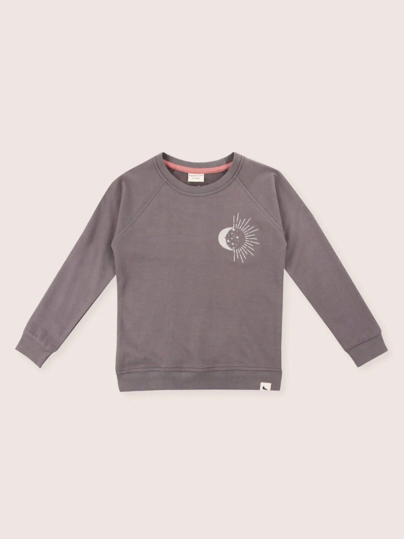  image of turtledove-london-kids-cotton-moon-motif-sweatshirt-grey