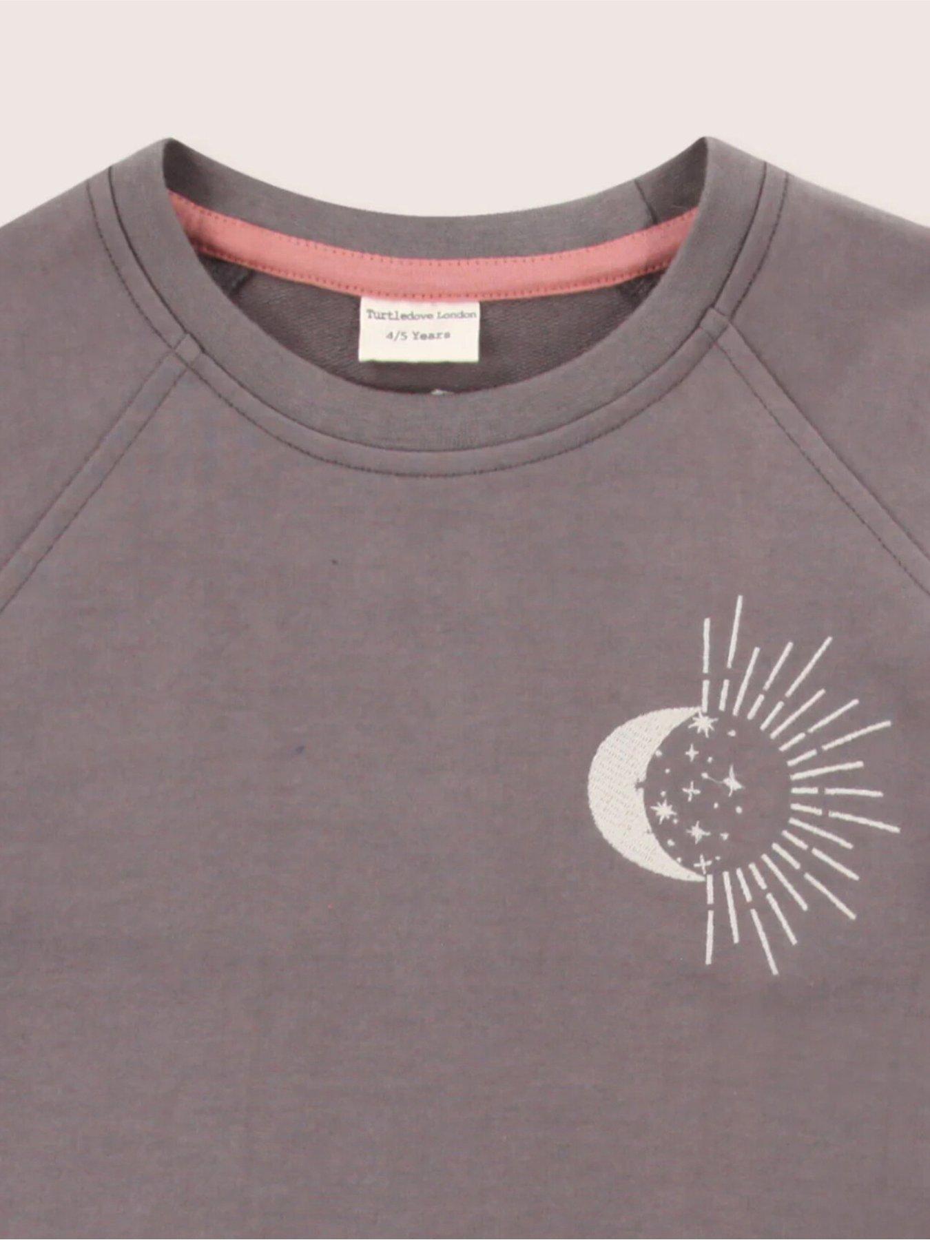  image of turtledove-london-kids-cotton-moon-motif-sweatshirt-grey