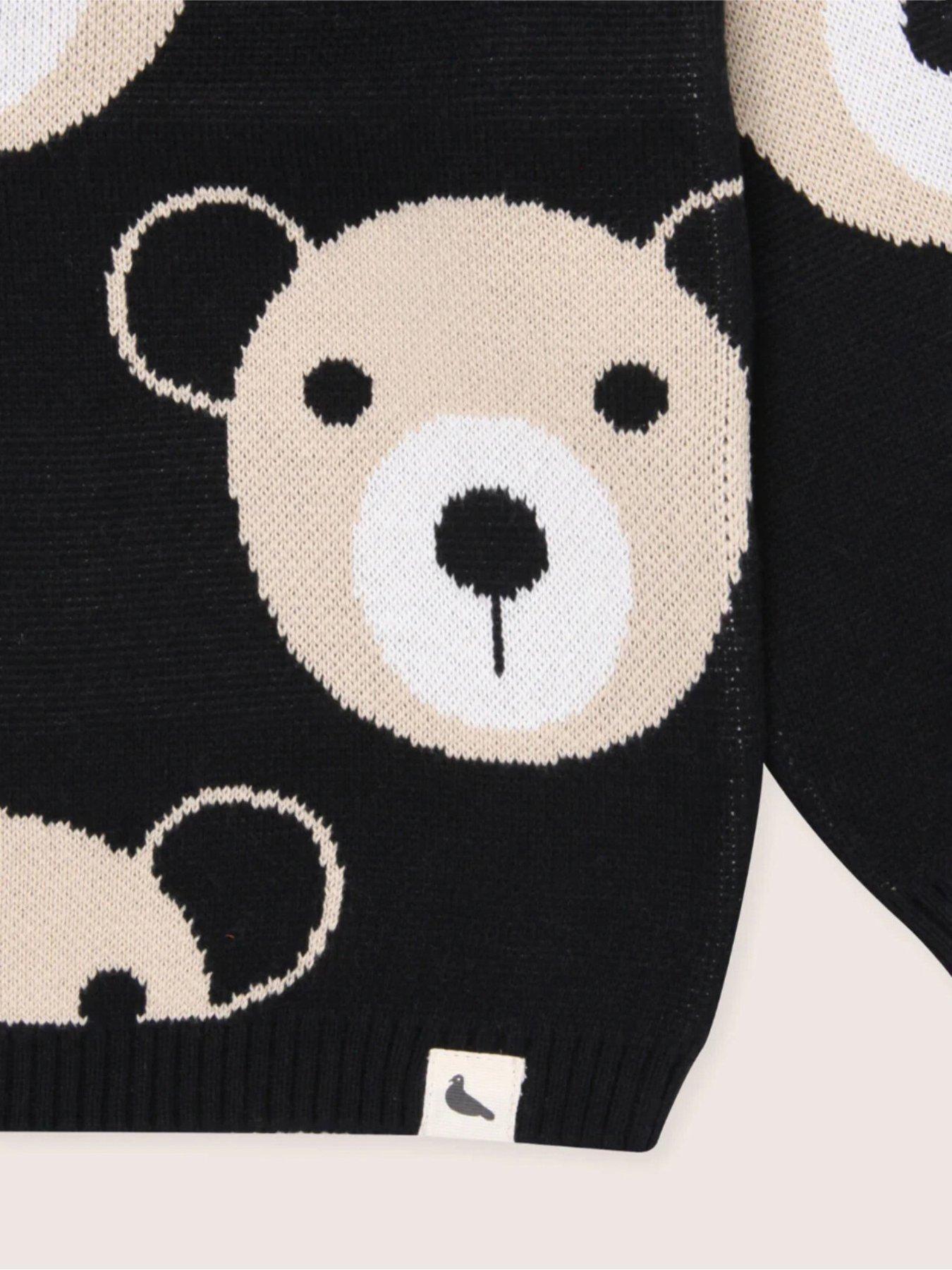  image of turtledove-london-kids-cotton-teddy-knitted-jumper-black