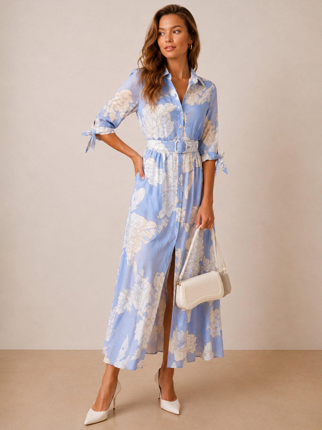 Style Cheat Daphne Chiffon Dress - Blue