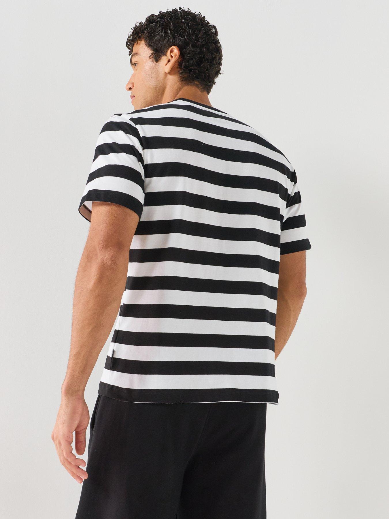 Image 2 of 6 of Guess Jeans Short Sleeve Stripe T-Shirt - White