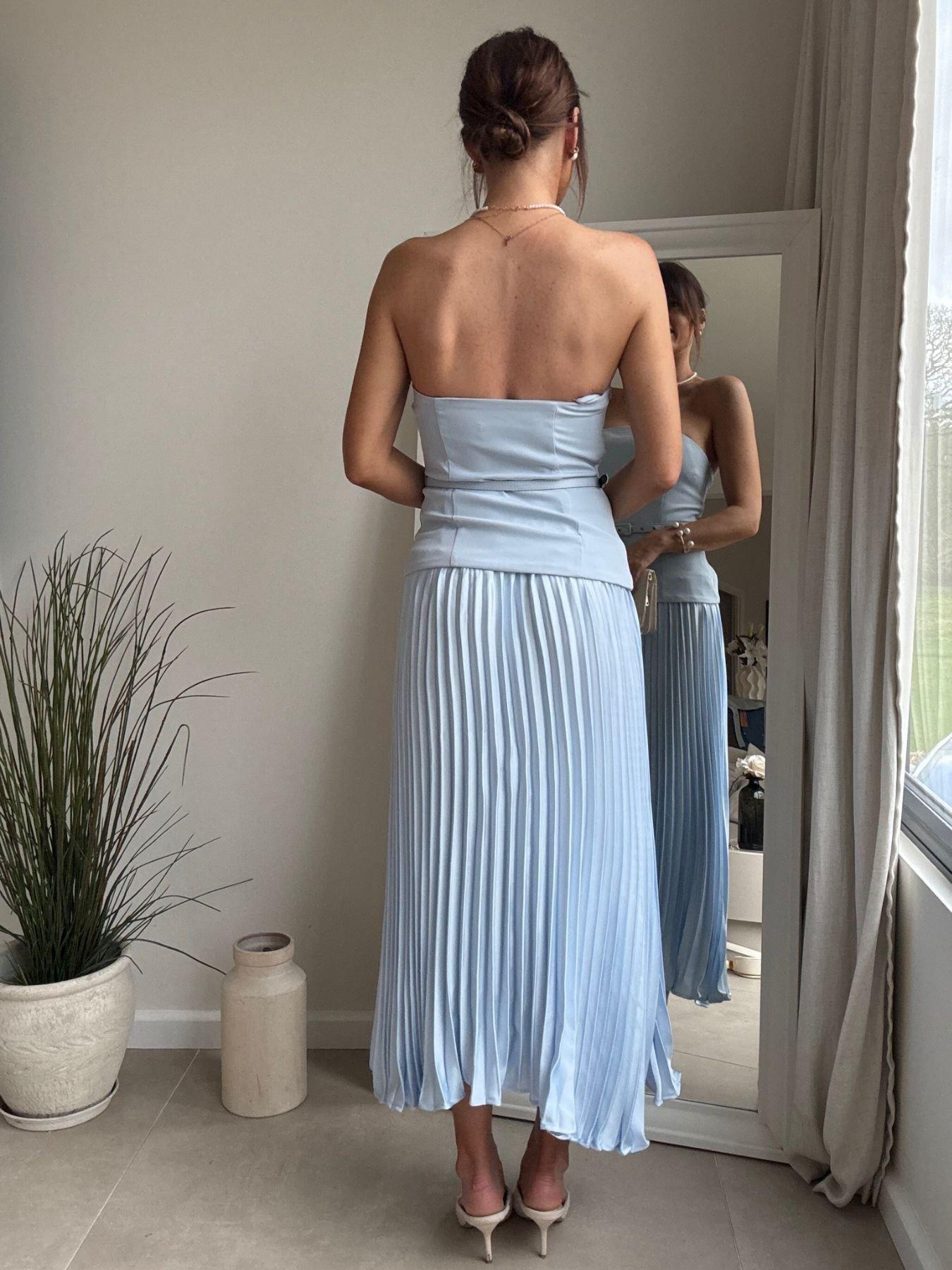  image of style-cheat-bandeau-belted-dress-baby-blue