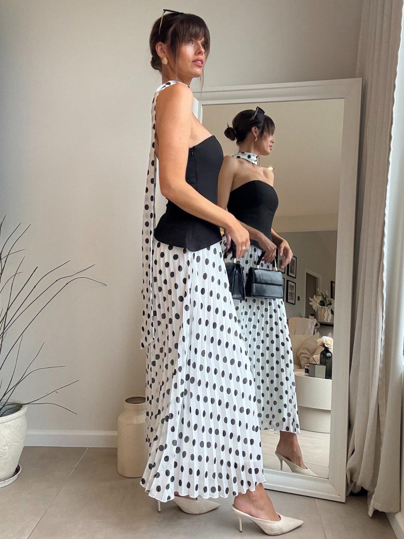  image of style-cheat-bandeau-pleat-dress-black