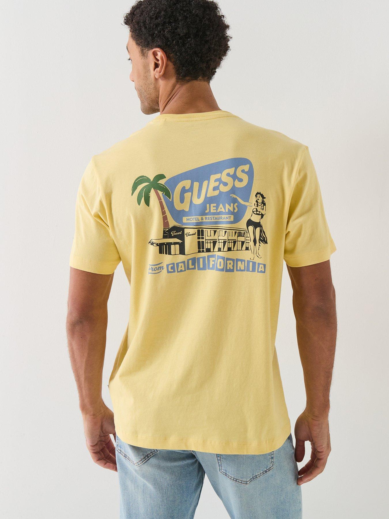 Guess Jeans Short Sleeve Coast Hotel T-Shirt - Yellow