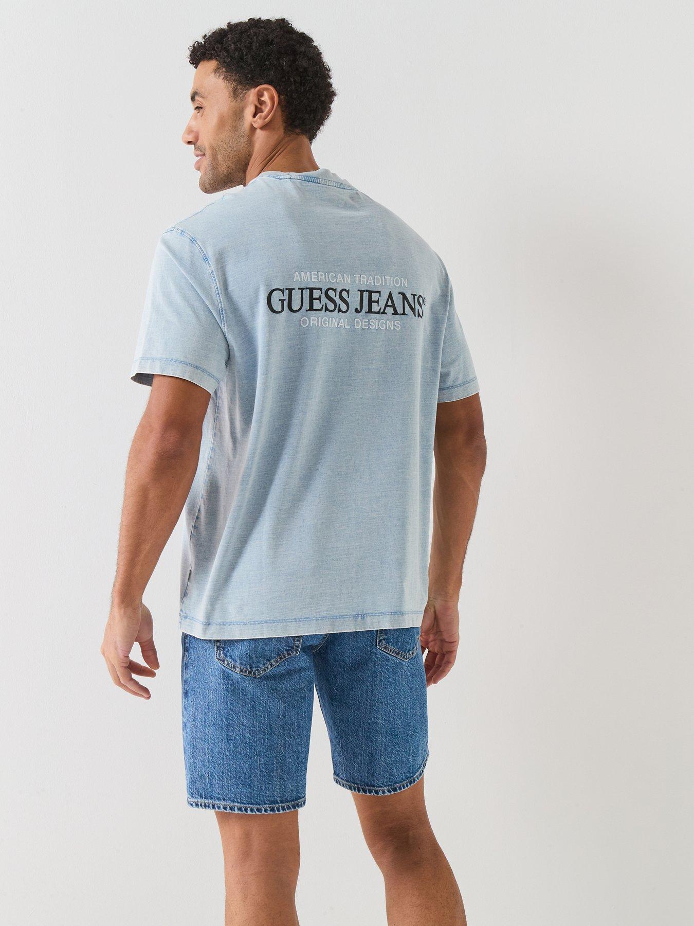 Guess Jeans Short Sleeve American Faded T-Shirt - Blue