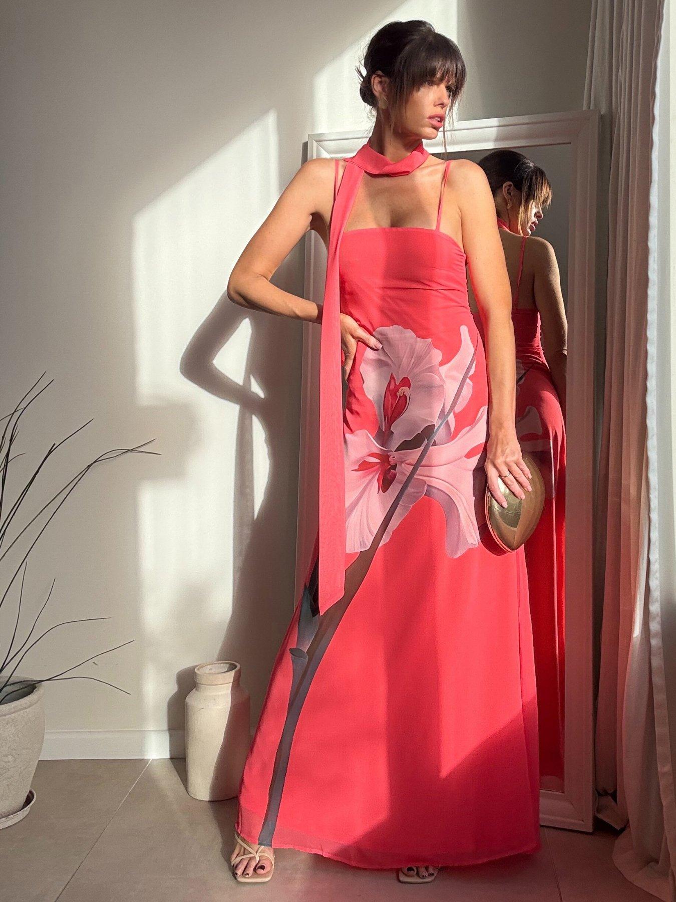  image of style-cheat-satin-scarf-dress-pink