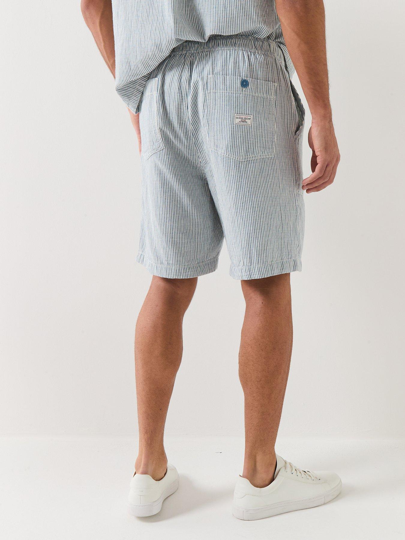 Image 2 of 6 of Guess Jeans Co-Ord Striped Shorts - Blue