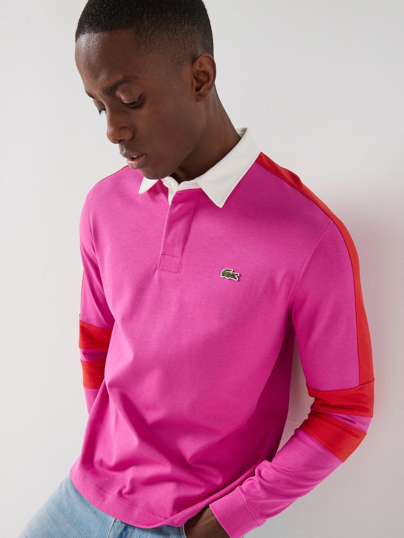 Lacoste Long Sleeve Rugby Top - Pink | Littlewoods
