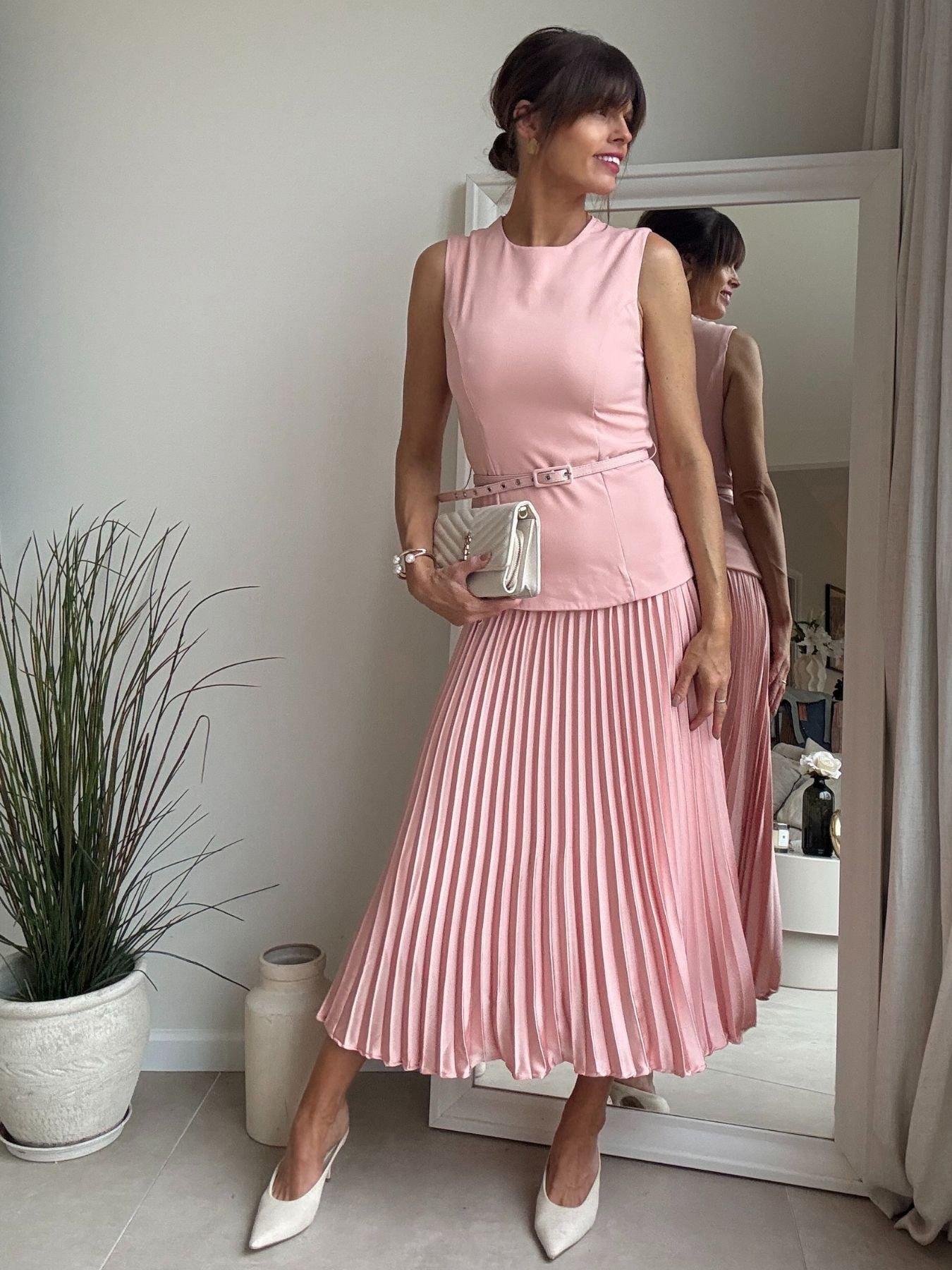  image of style-cheat-belted-pleated-dress