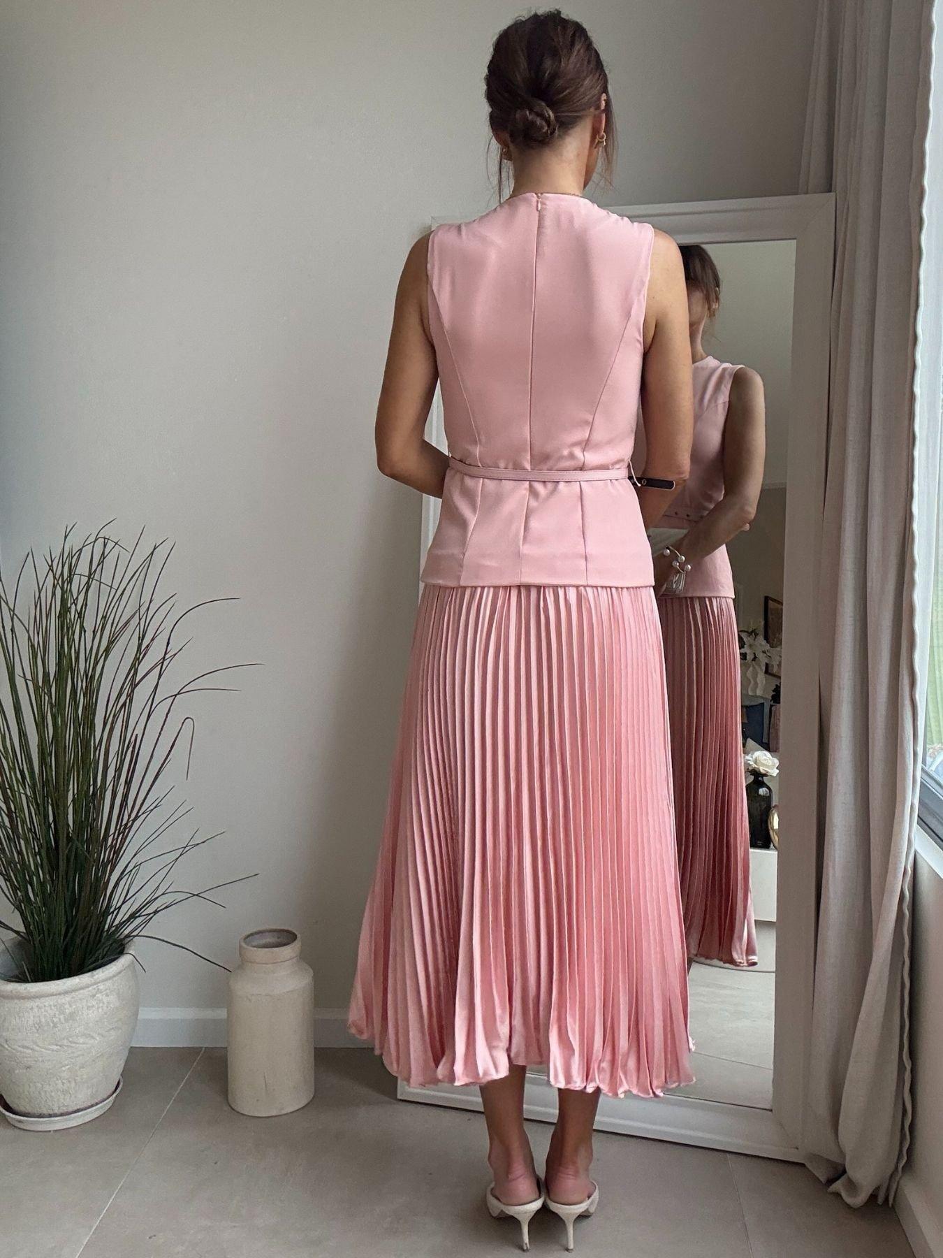  image of style-cheat-belted-pleated-dress