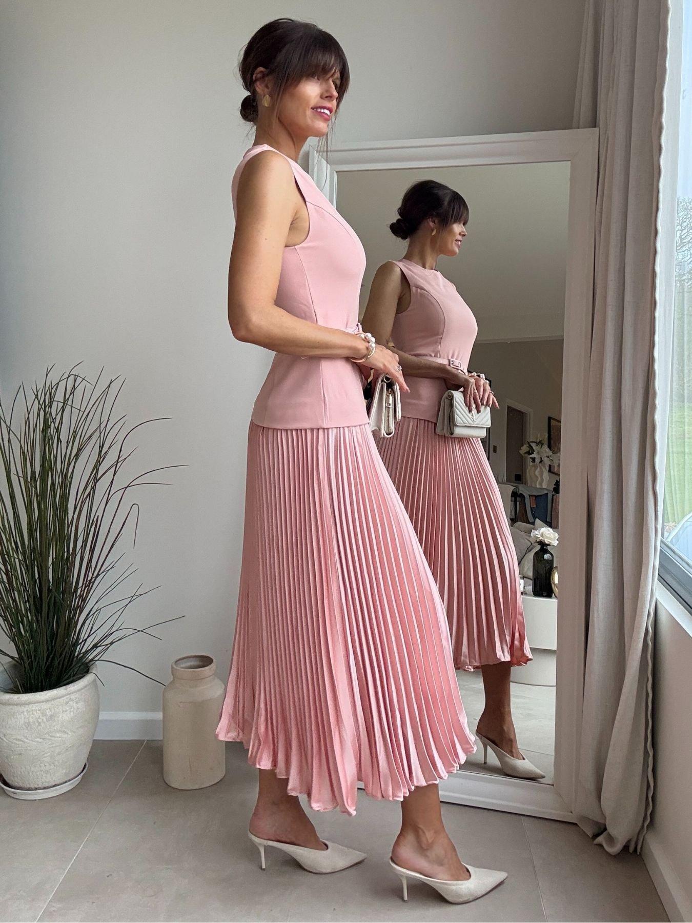  image of style-cheat-belted-pleated-dress