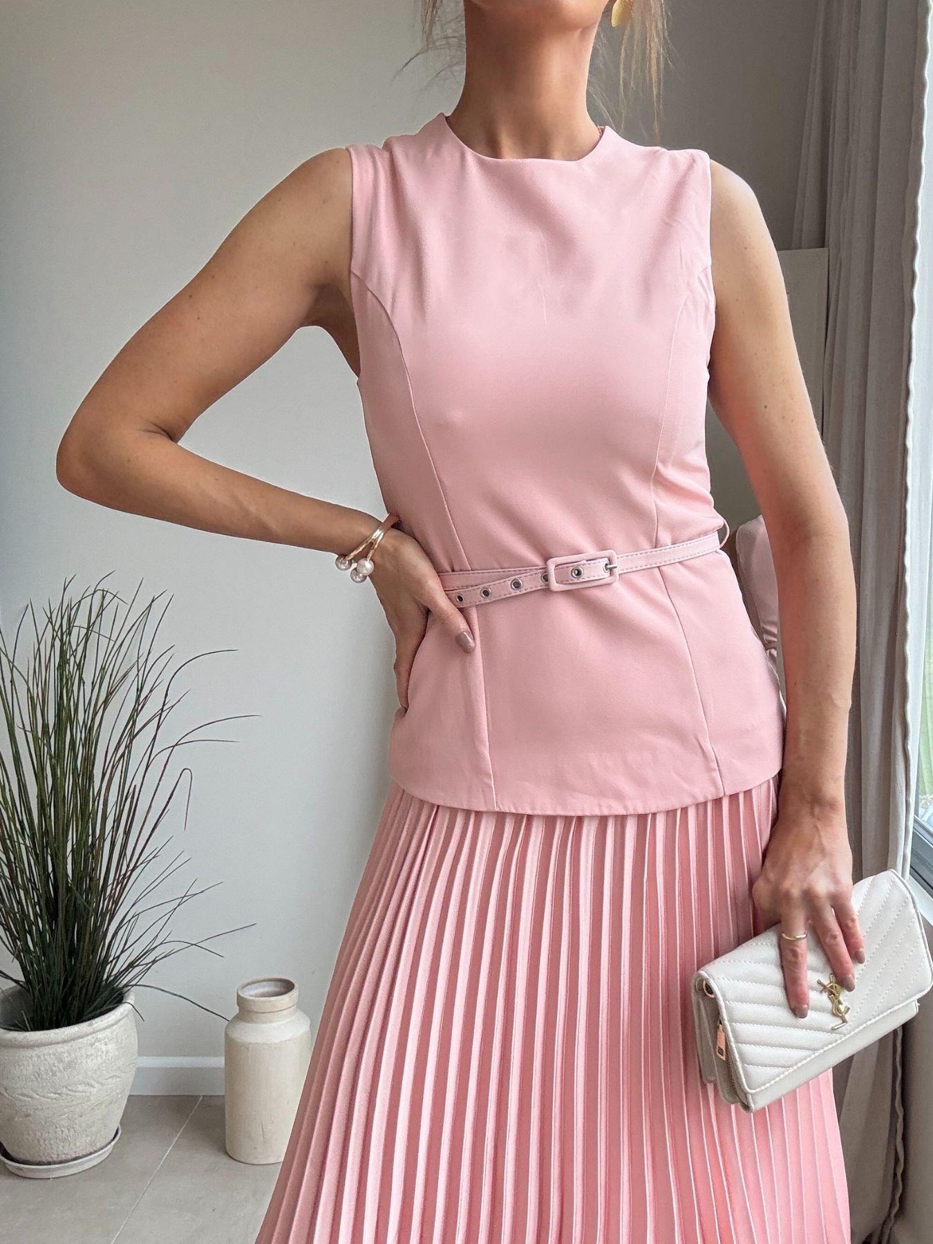  image of style-cheat-belted-pleated-dress