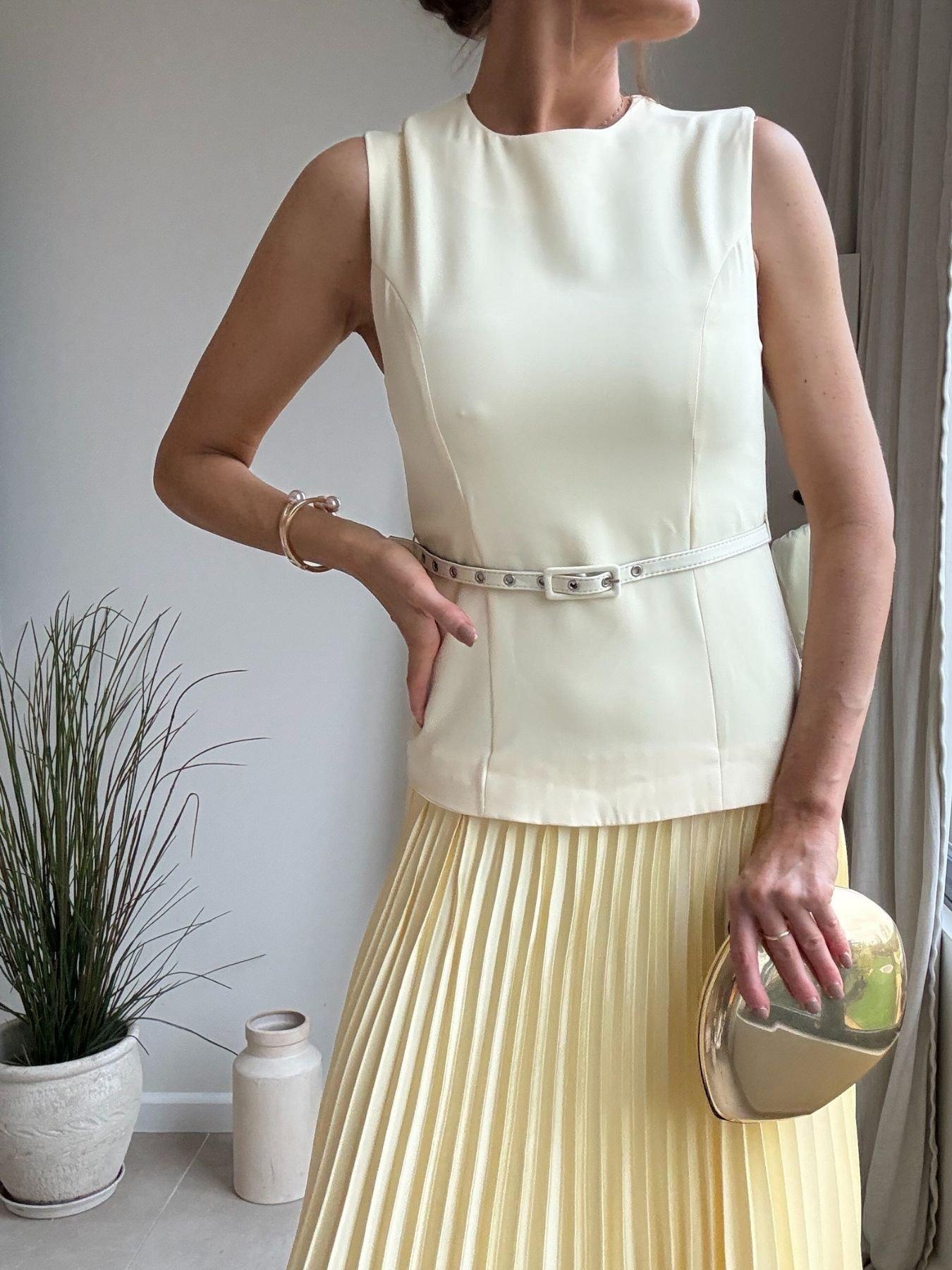  image of style-cheat-belted-pleated-dress