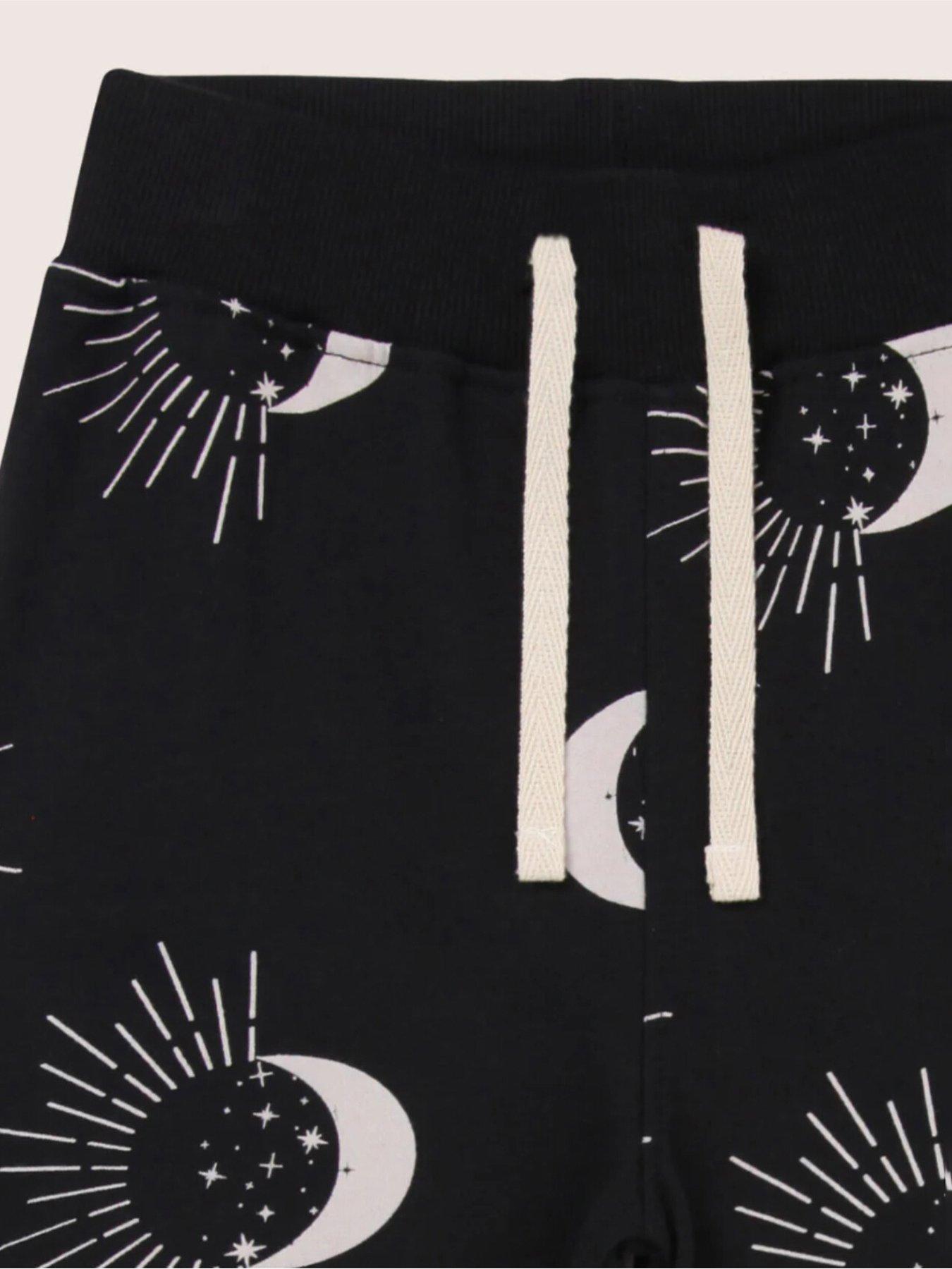  image of turtledove-london-kids-cotton-celestial-print-joggers-black