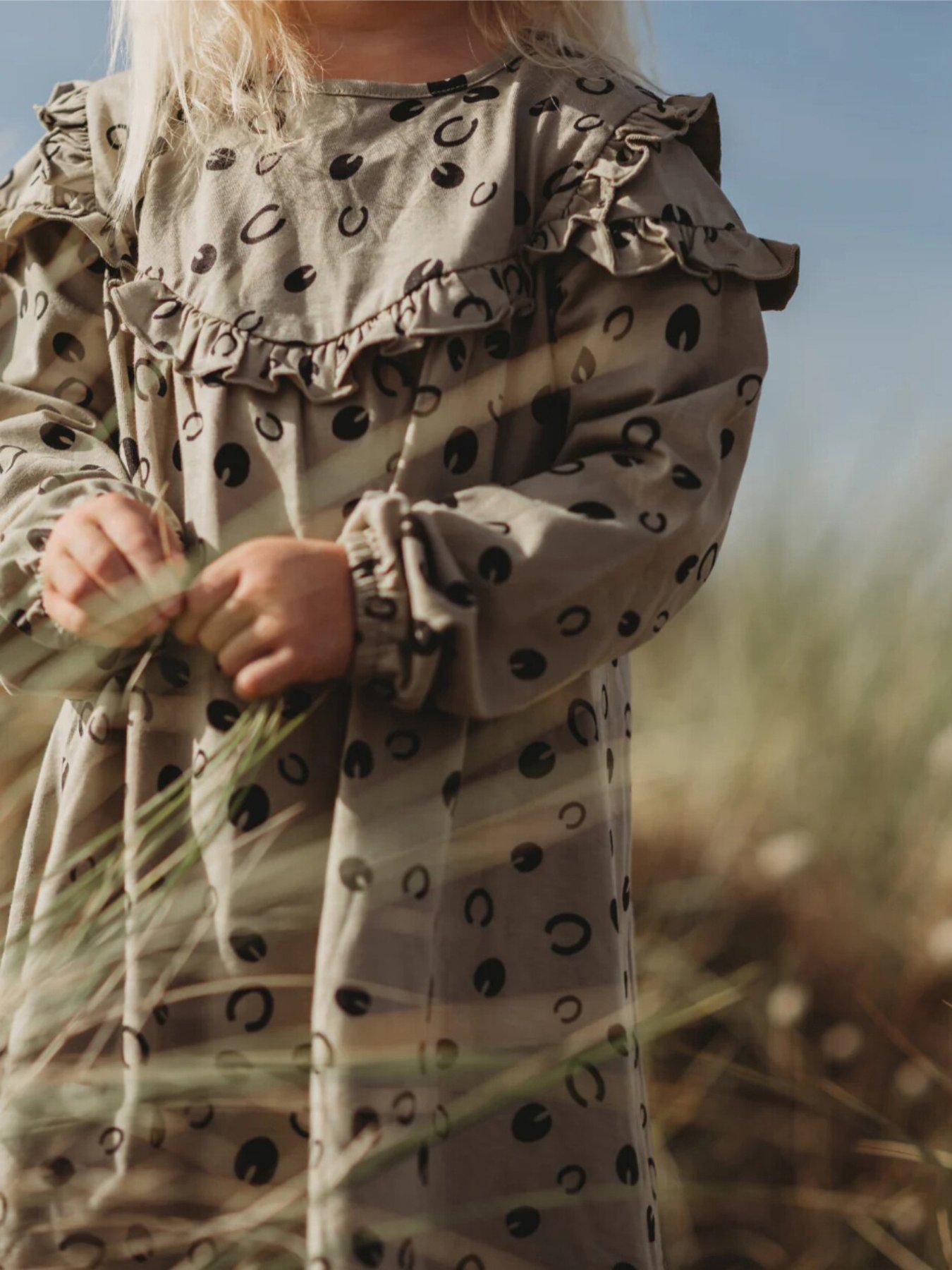  image of turtledove-london-girls-cotton-clip-clop-dress-grey