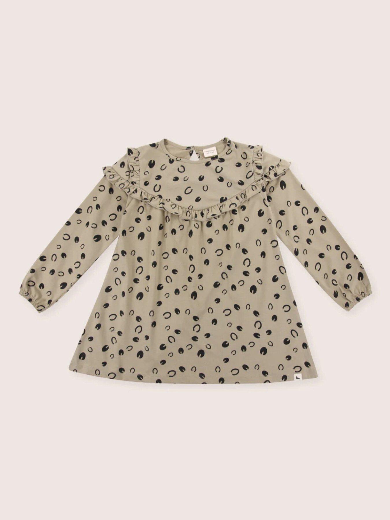 stillFront image of turtledove-london-girls-cotton-clip-clop-dress-grey