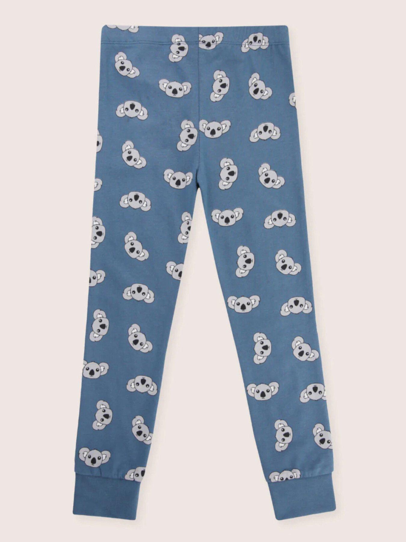 back image of turtledove-london-kidsnbspcotton-koala-leggings-blue